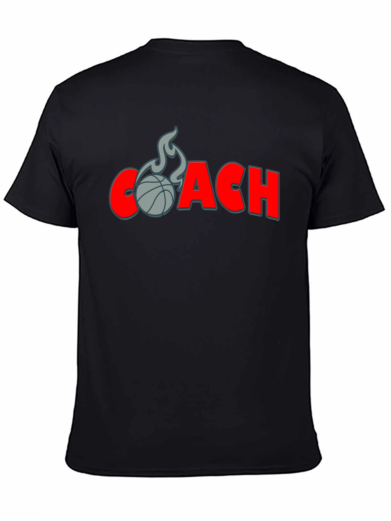 Black Basketball Coach T-Shirt - Graphic Tee view 4
