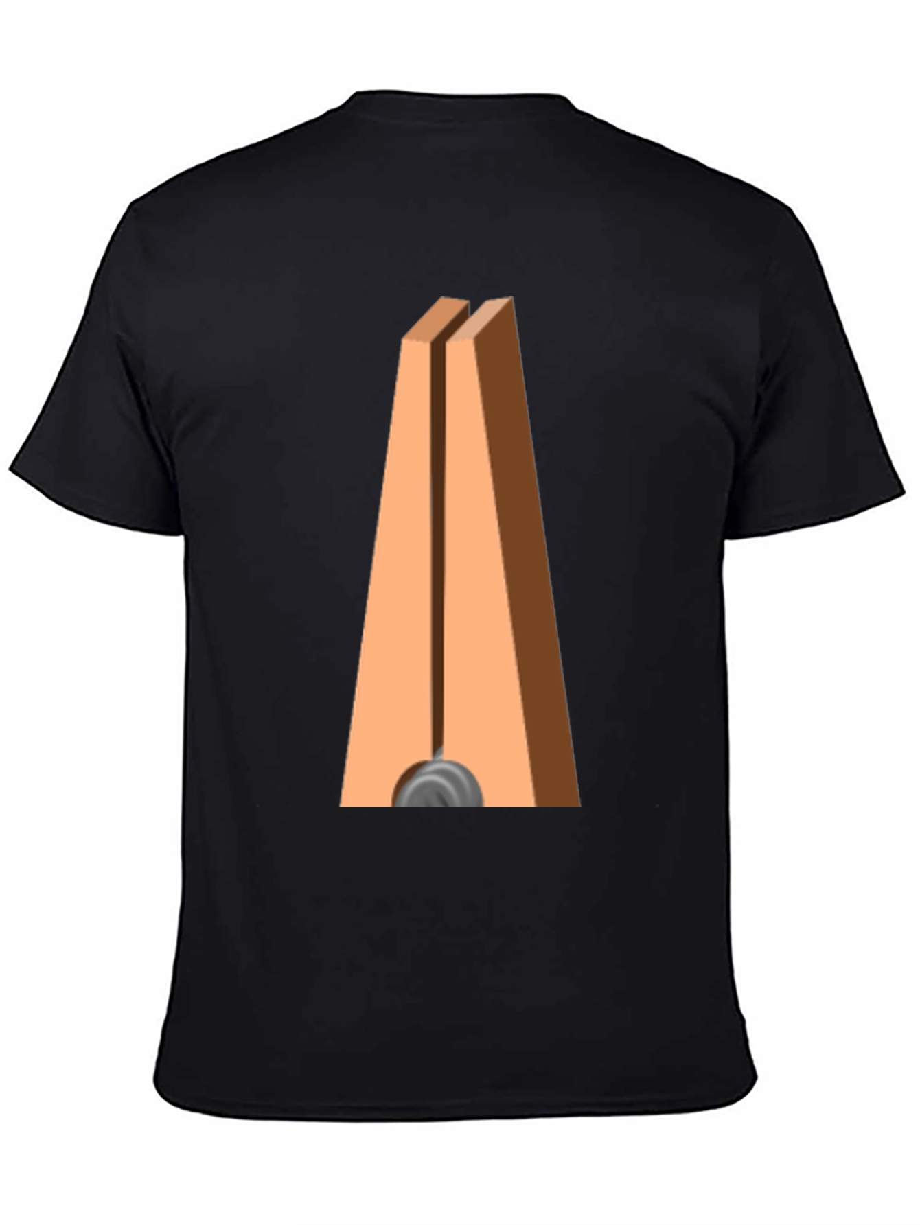 Black Novelty Clothespin Graphic Tee - Quirky Casual Wear view 4