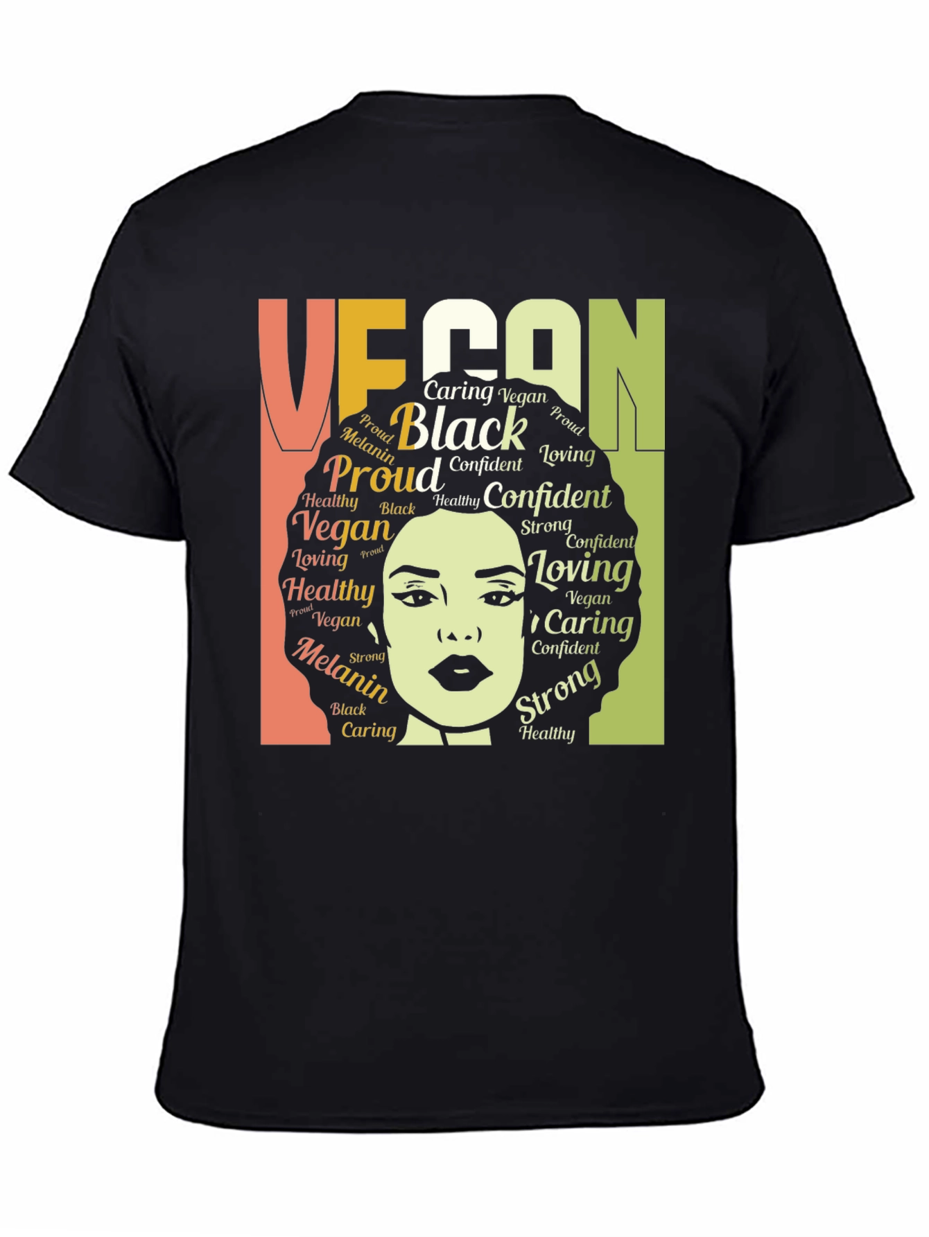 Black Vegan Black Melanin Proud T-Shirt view 4