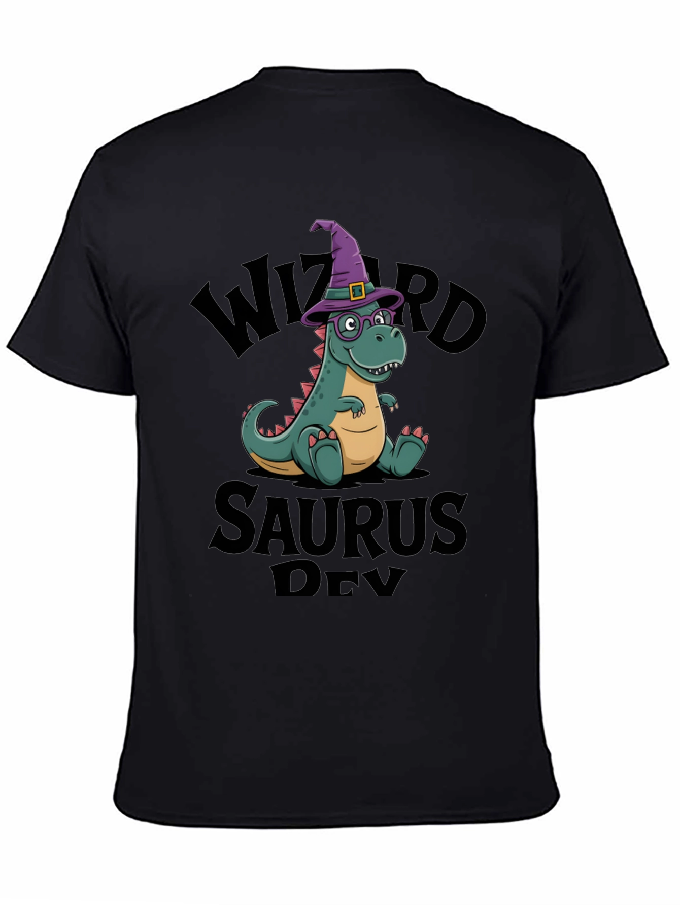 Black Wizard Saurus Dev T-Shirt view 4