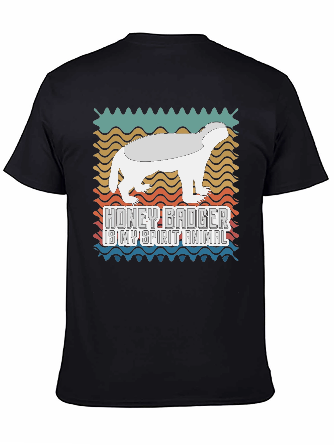 Black Honey Badger Spirit Animal Graphic Tee view 4