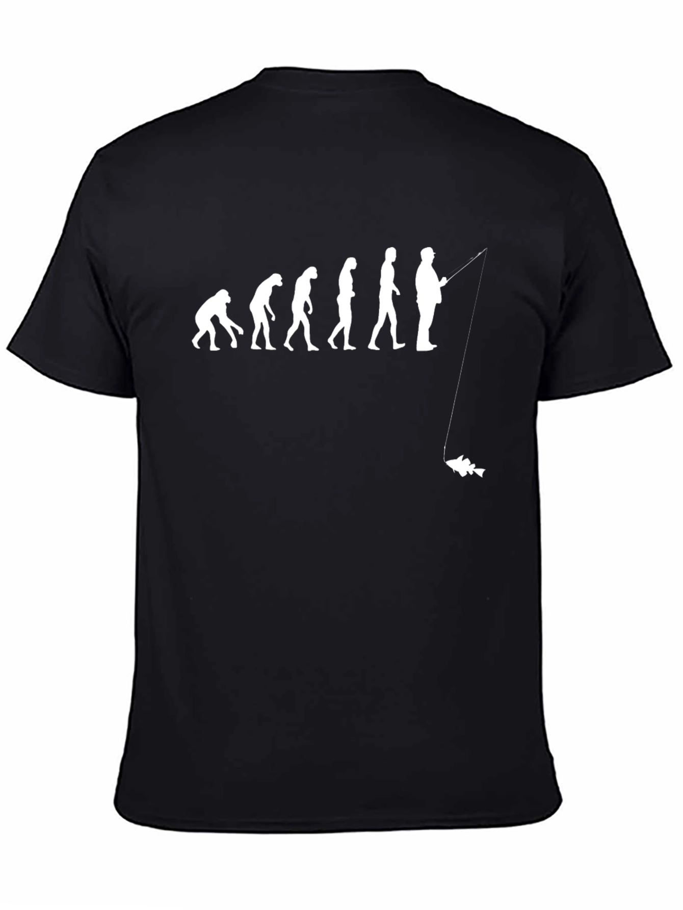 Black Evolution of a Fisherman T-Shirt - Black view 4
