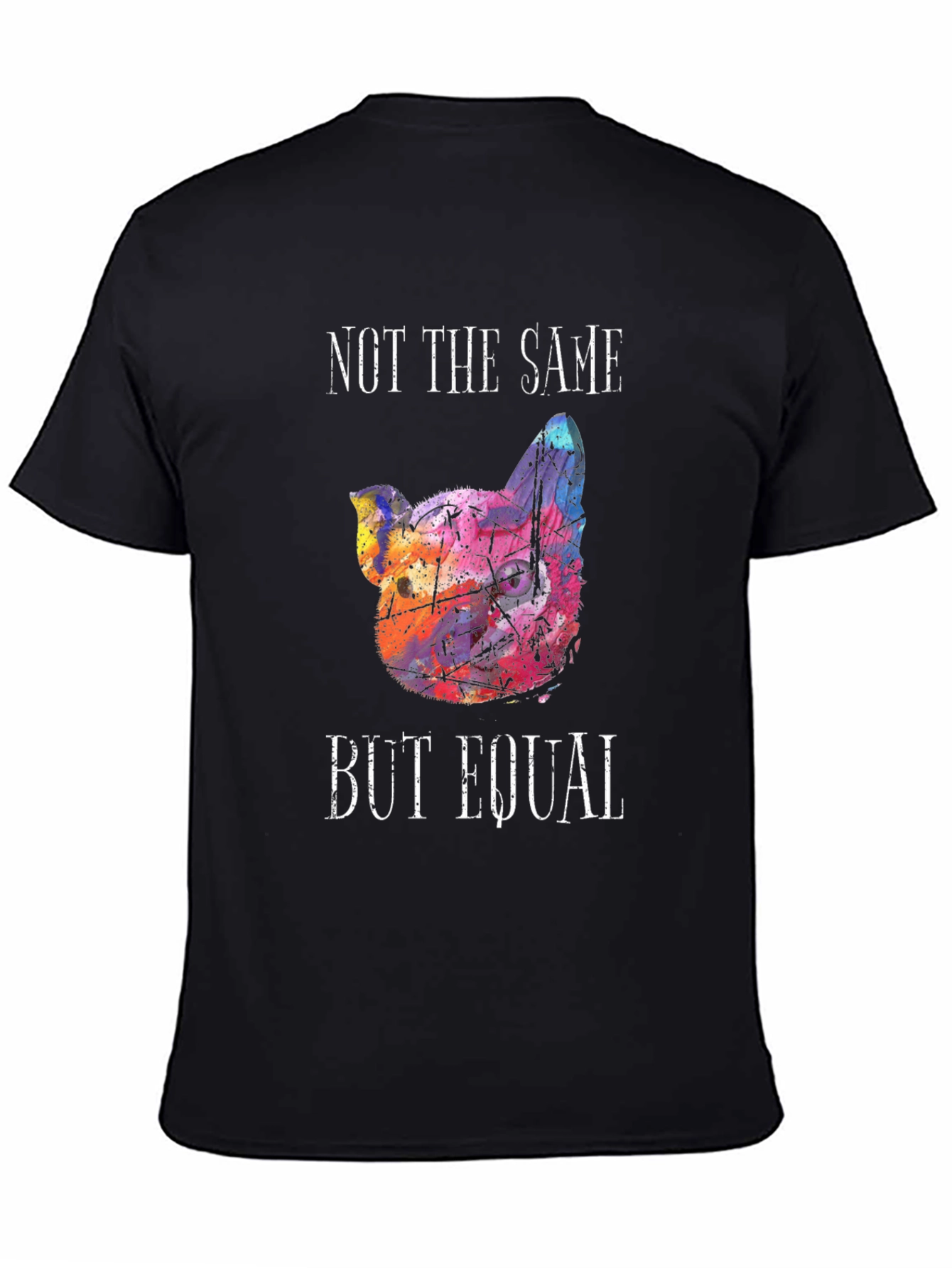 Black Not The Same But Equal T-Shirt - Unique Watercolor Dog view 4