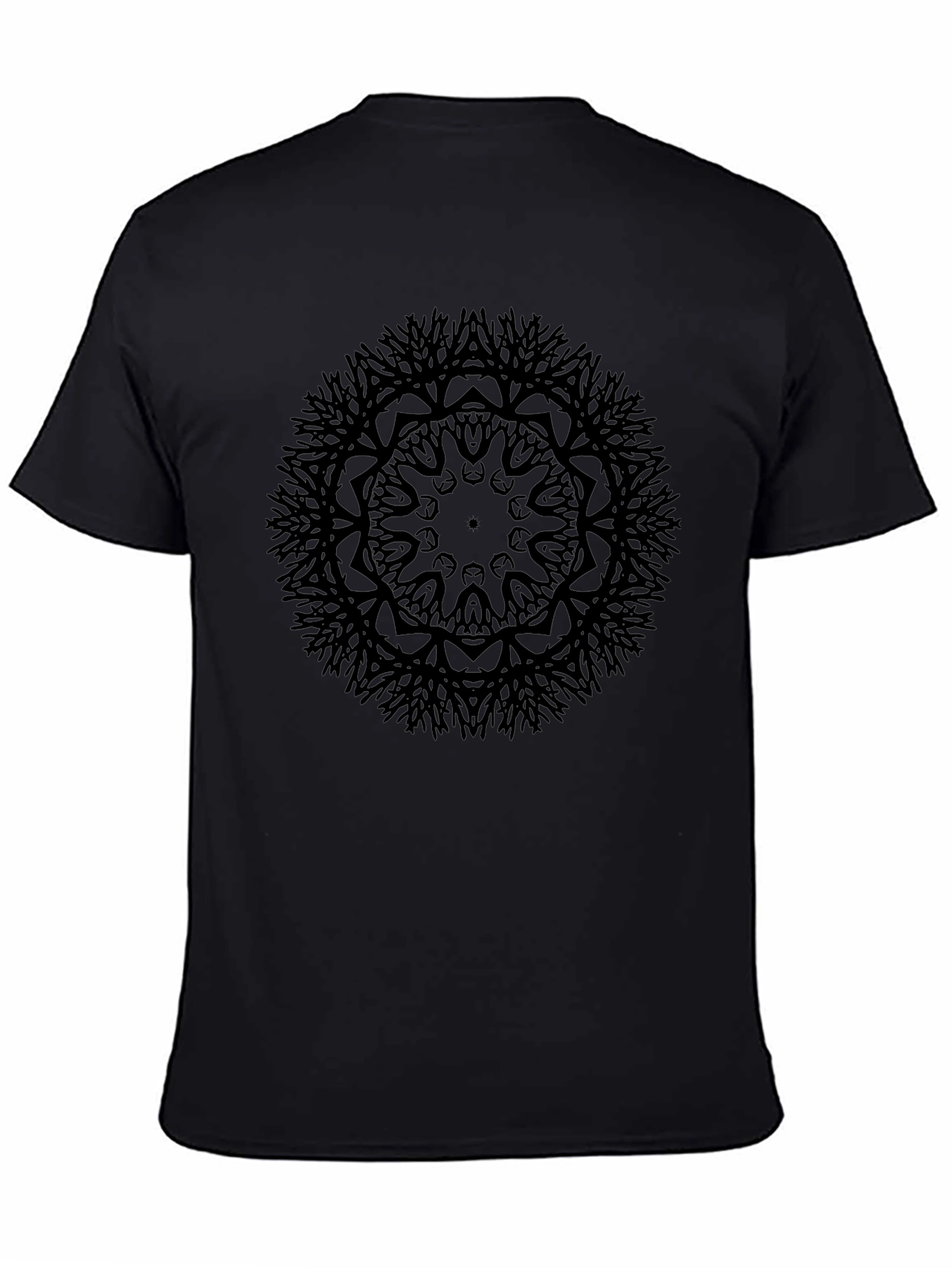 Black Men's Black Mandala Graphic Tee - Stylish & Unique Design view 4