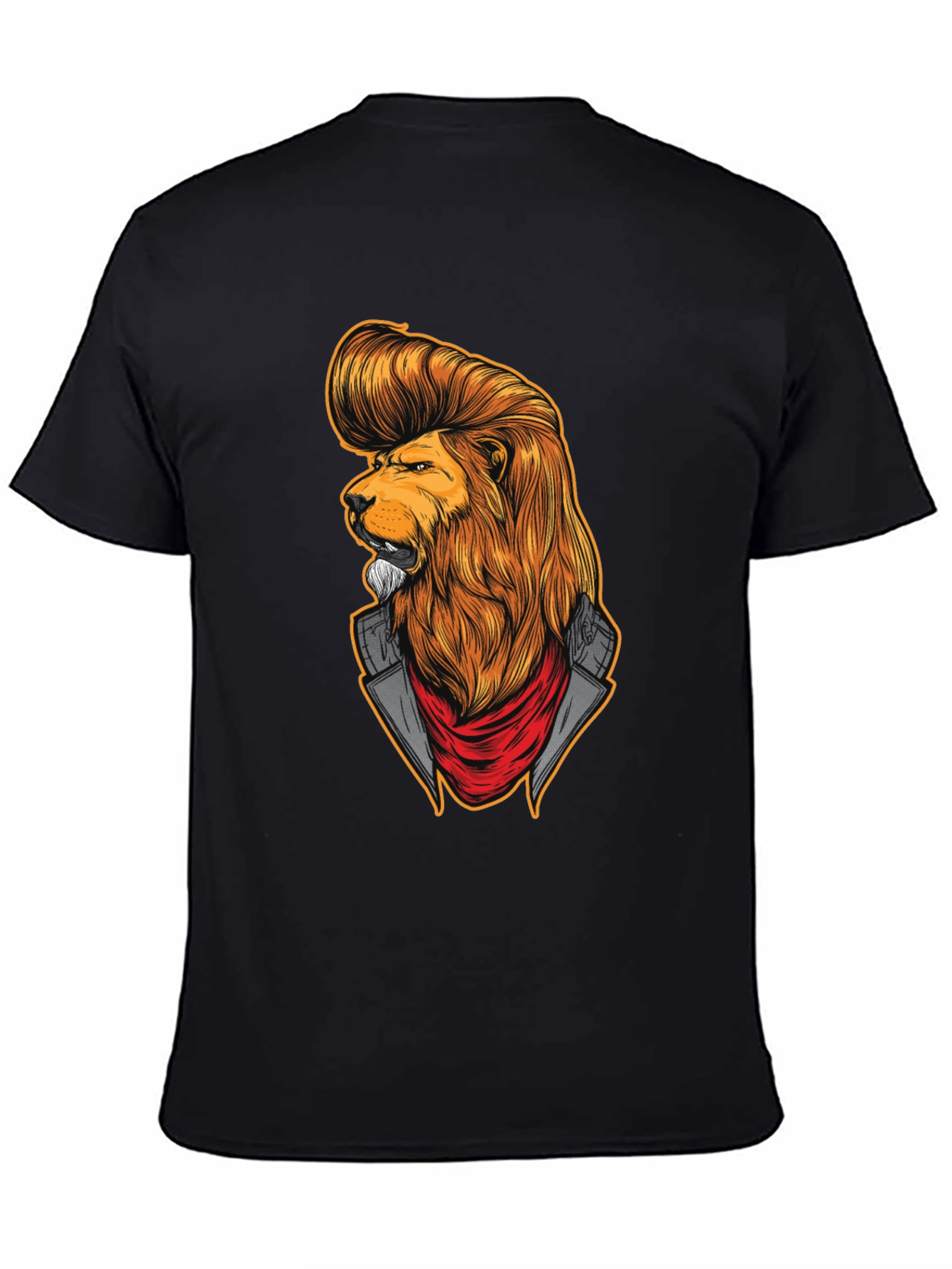Black Lion Rockabilly T-Shirt - Cool Graphic Tee view 4