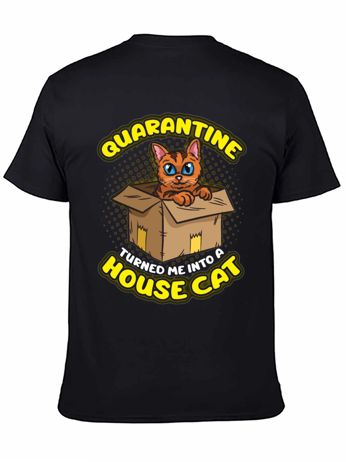 Black Quarantine House Cat Graphic Tee view 4