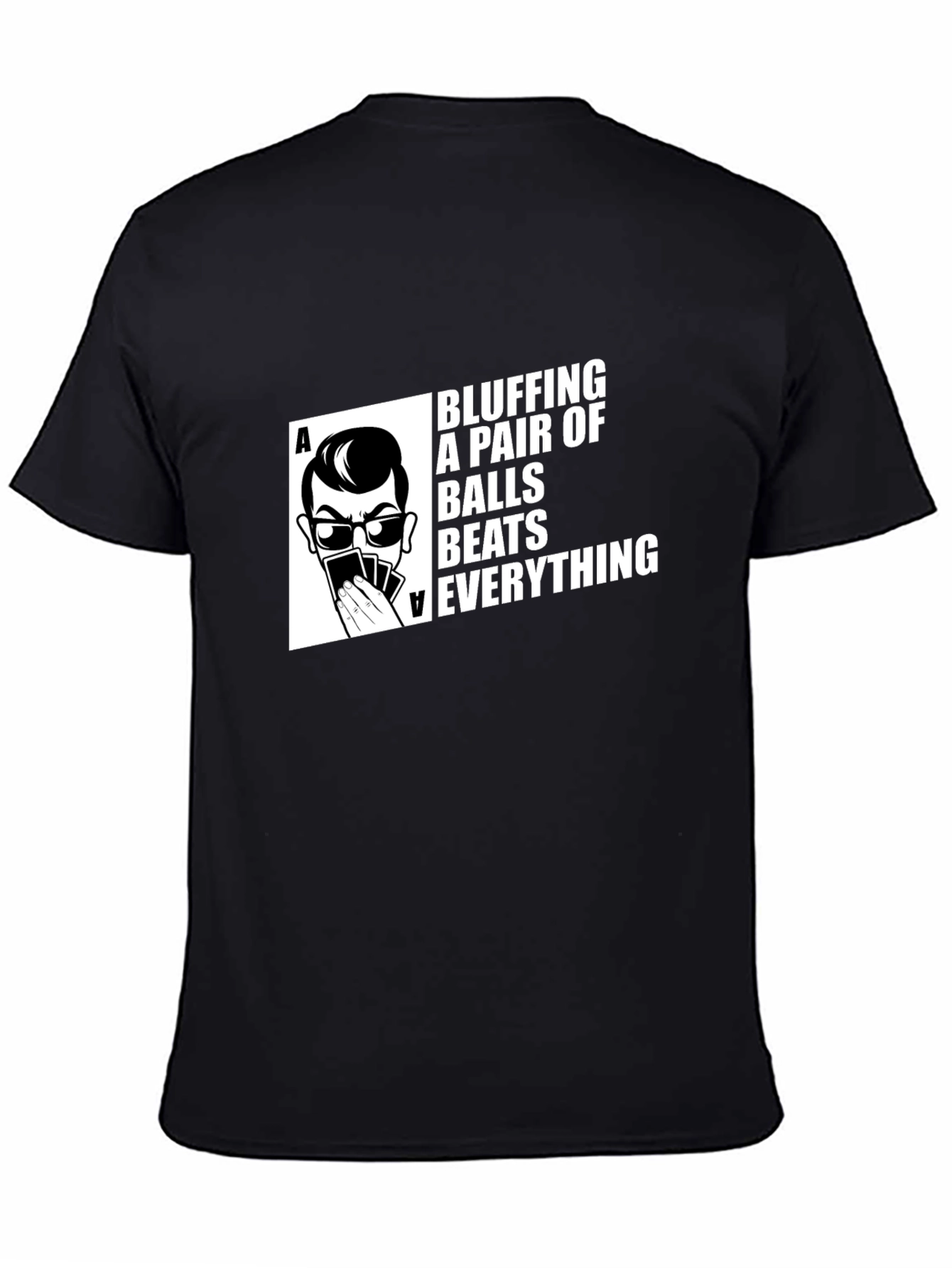 Black Bluffing Balls Graphic Tee - Poker T-Shirt view 4