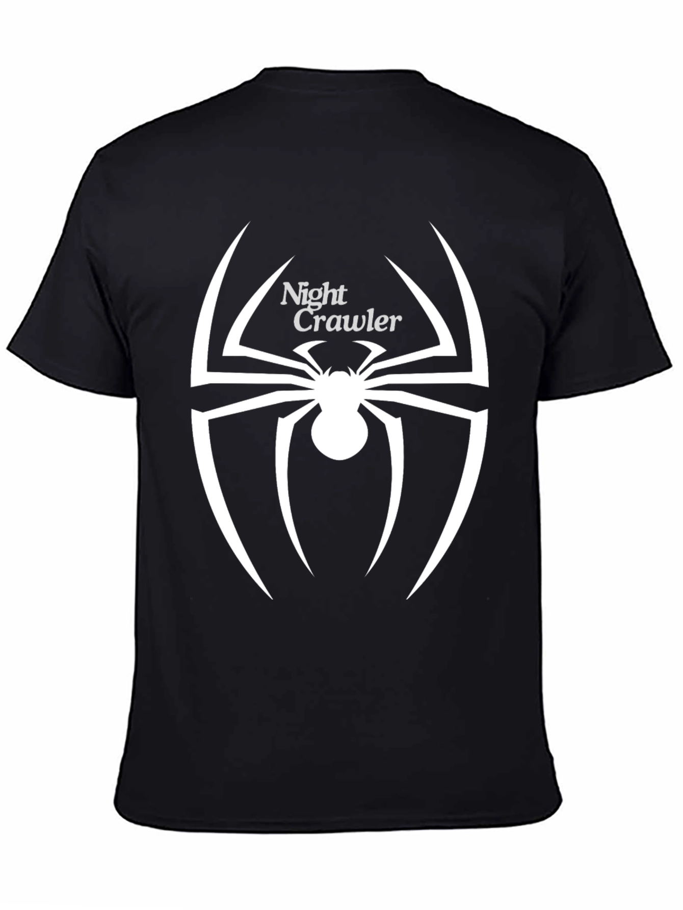 Black Night Crawler Spider Graphic Tee - Bold Black T-Shirt view 4