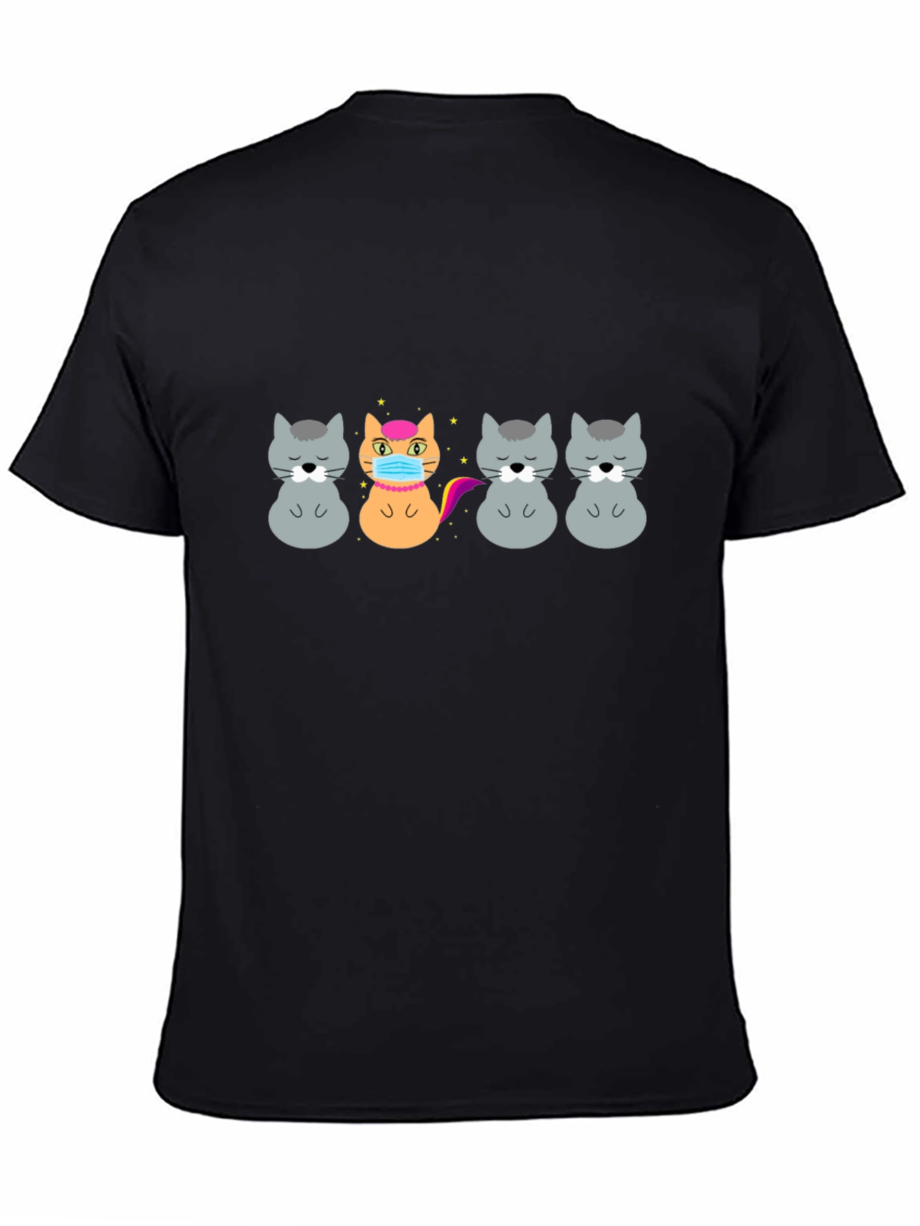 Black Unique Cat T-Shirt view 4