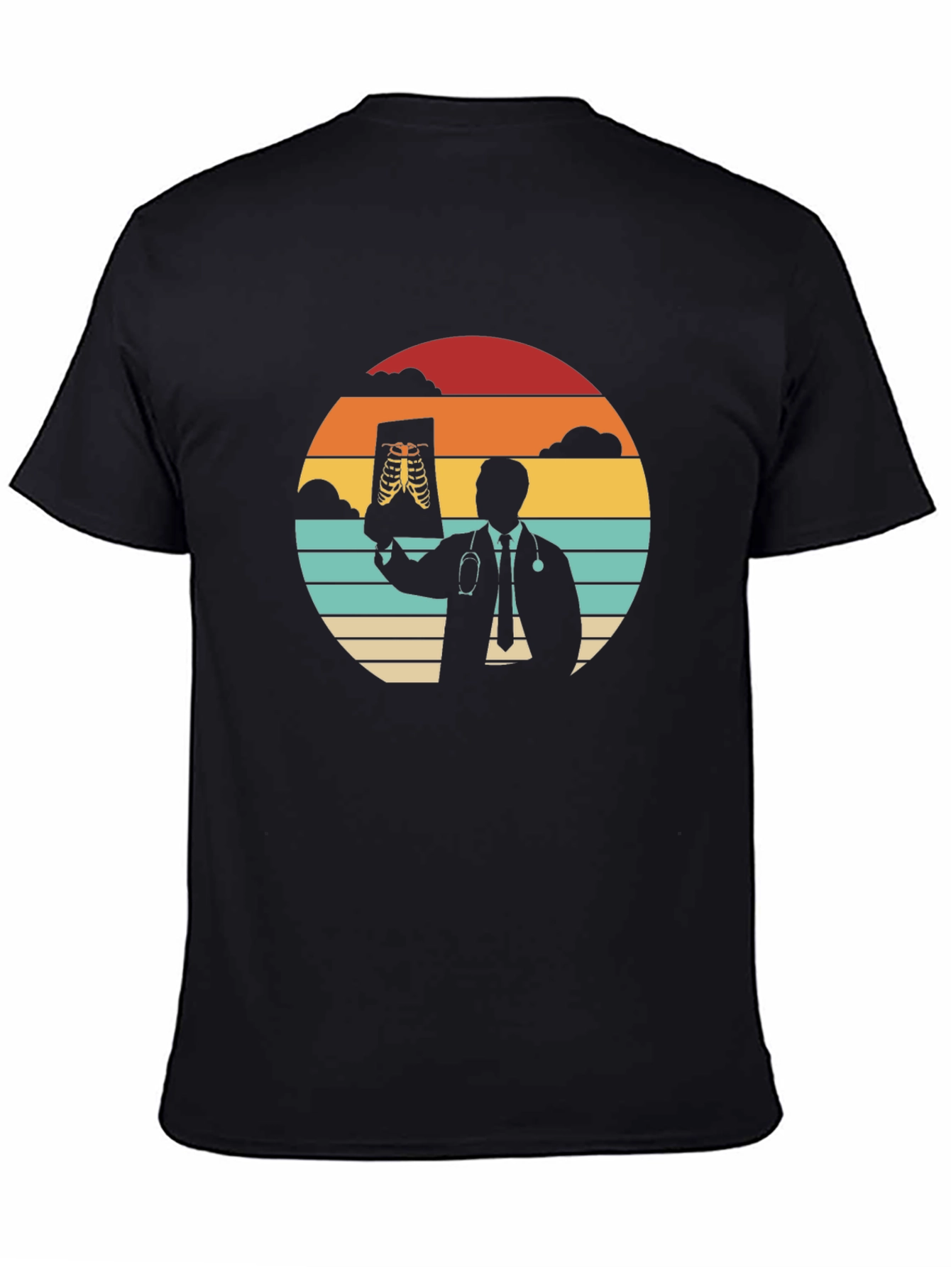 Black Doctor X-Ray Retro Graphic T-Shirt view 4