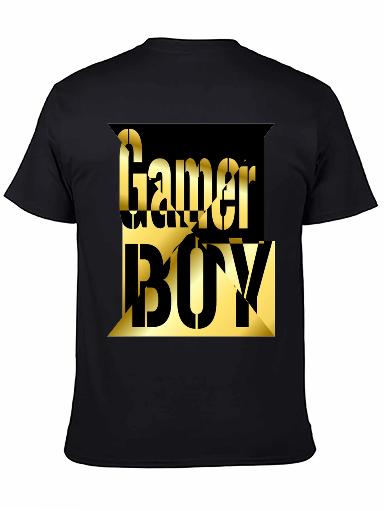Black Gamer Boy Graphic Tee - Black Cotton Blend view 4