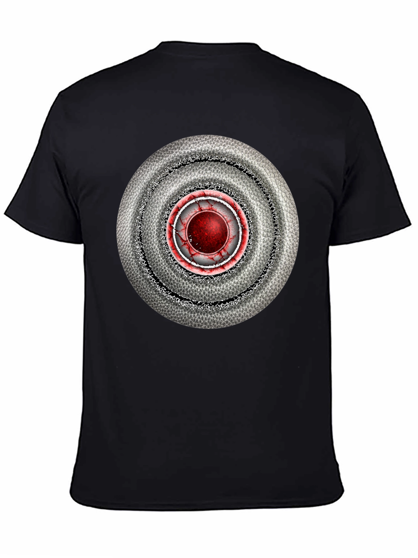 Black Abstract Target Graphic Men's Black T-Shirt view 4