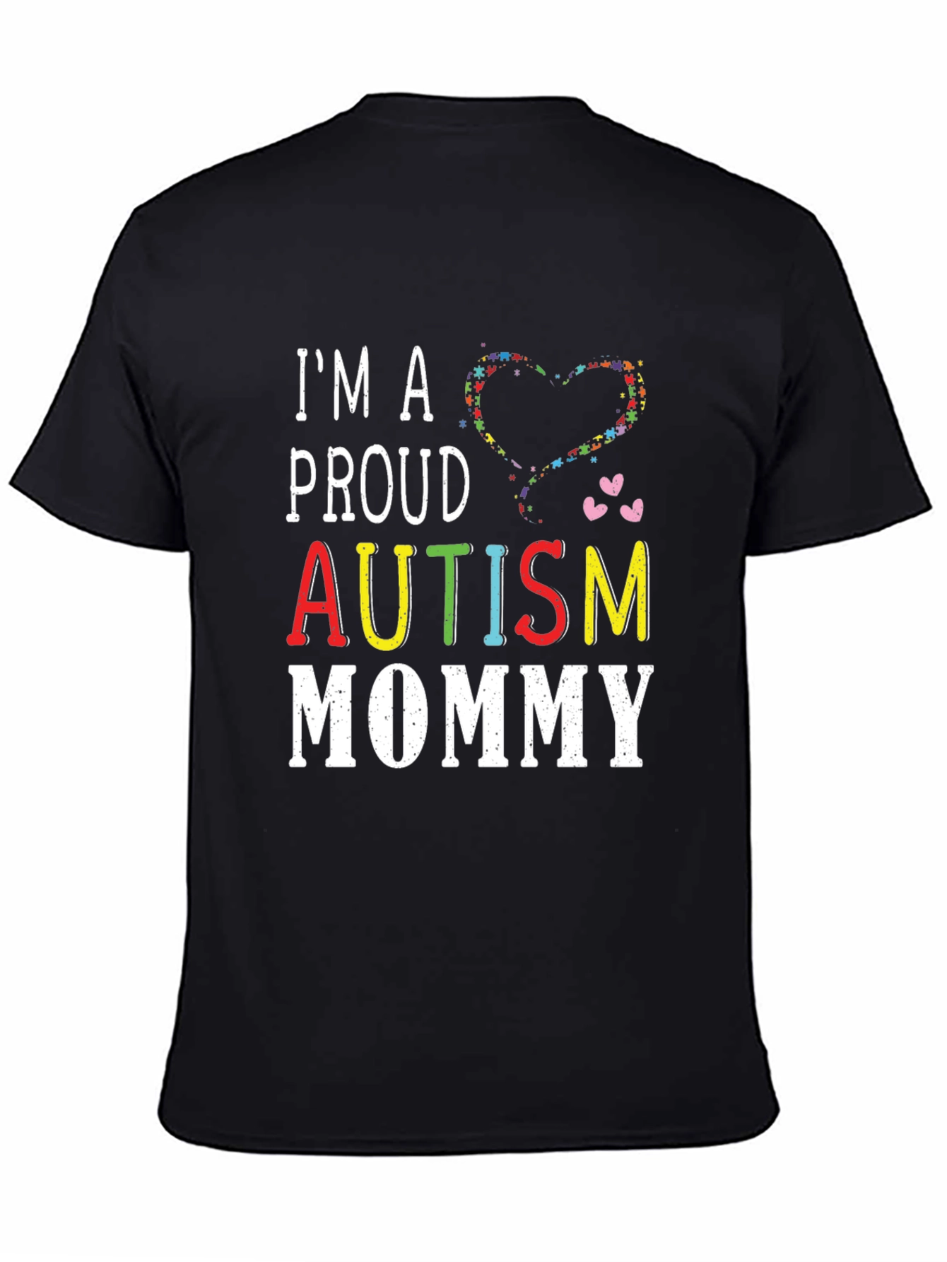Black Proud Autism Mommy T-Shirt  view 4