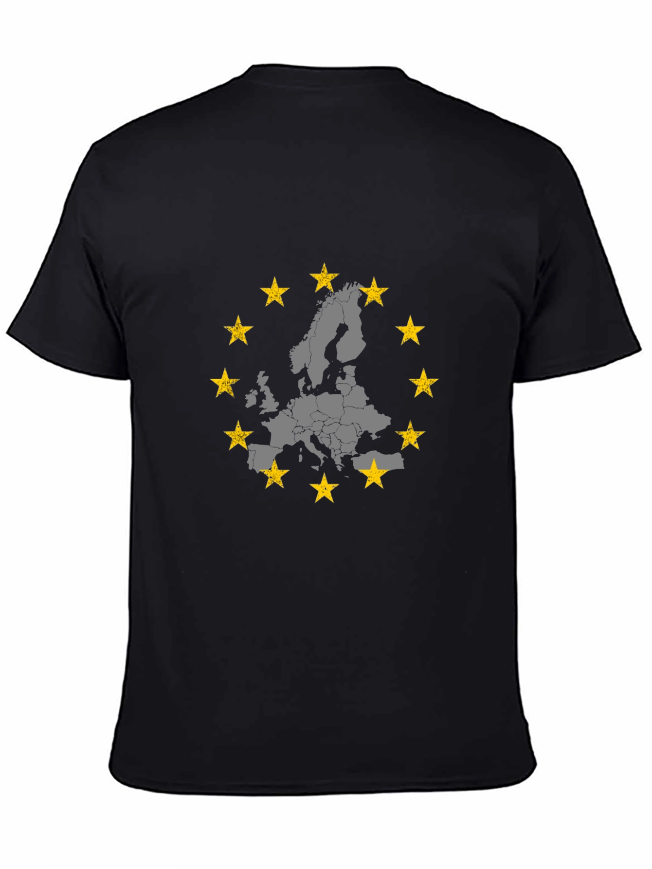 Black Europe Map & Stars Graphic T-Shirt view 4