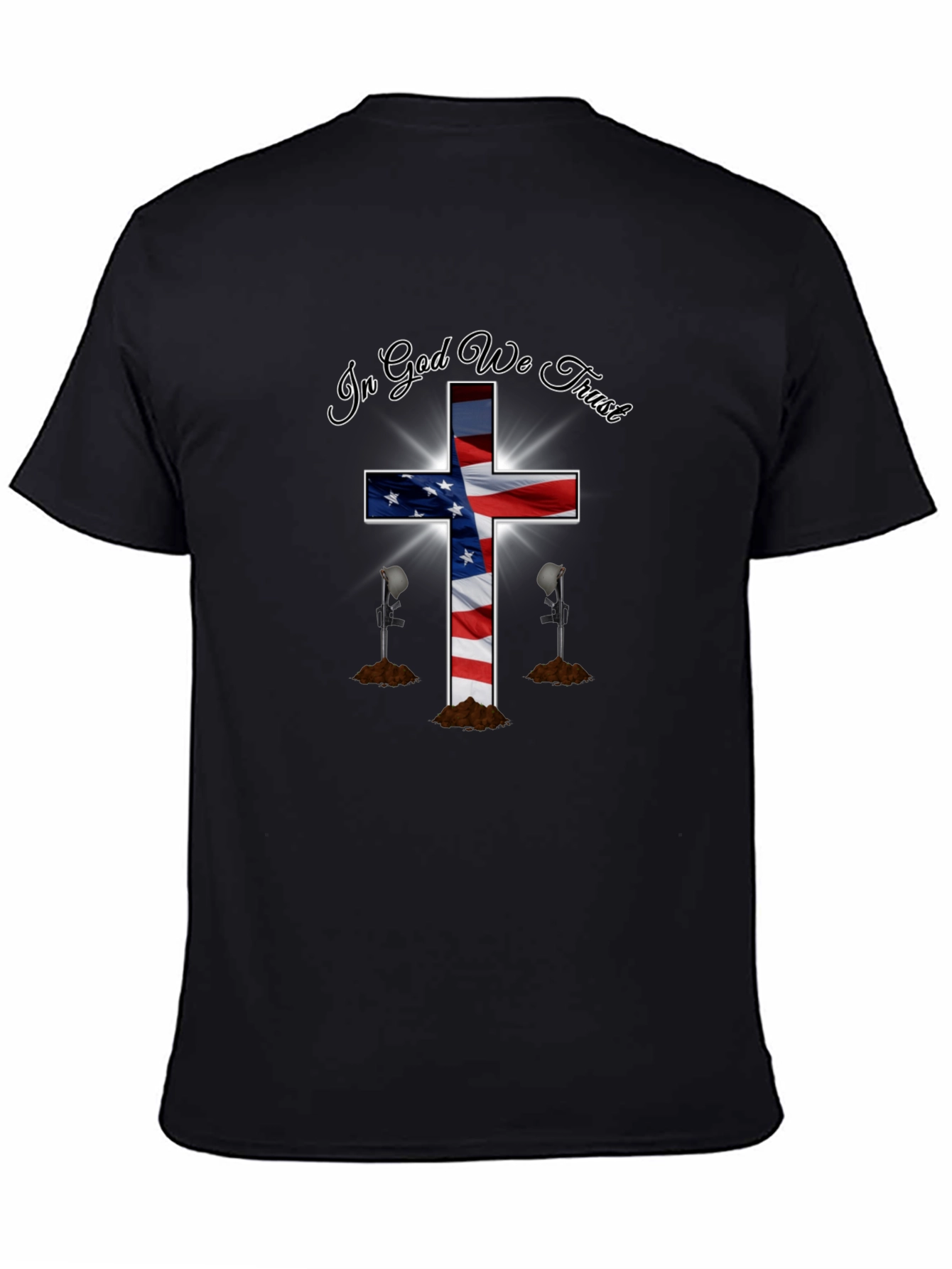Black Patriotic Christian T-Shirt - In God We Trust view 4