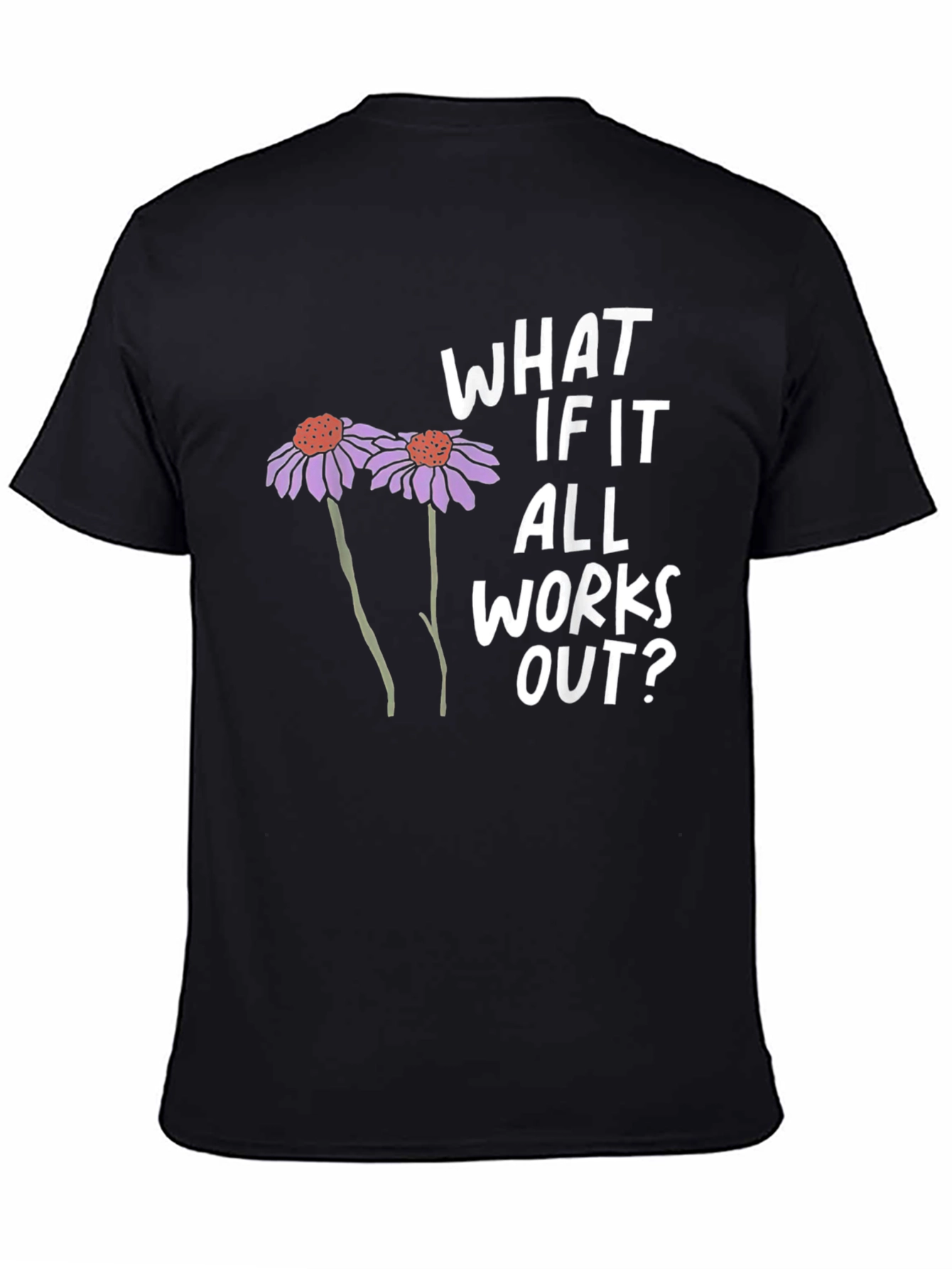Black Optimistic Graphic Tee - What If It All Works Out? view 4