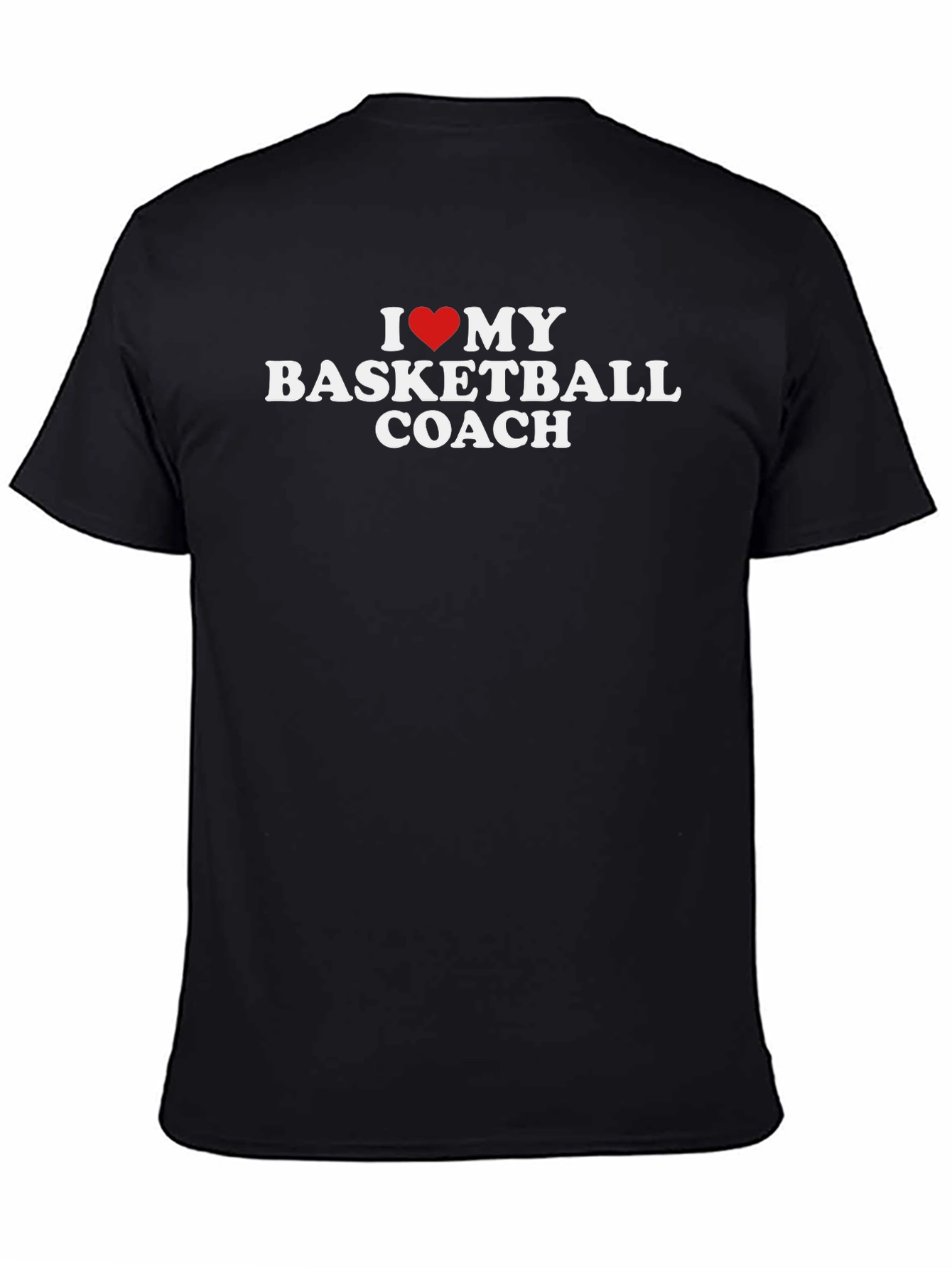 Black I Love My Basketball Coach T-Shirt - Heart Graphic view 4