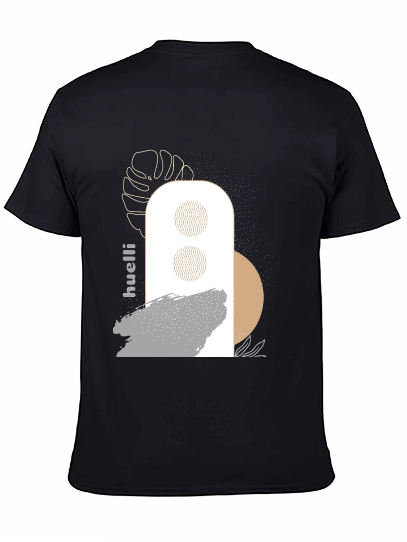 Abstract Graphic Print Black T-Shirt - 4