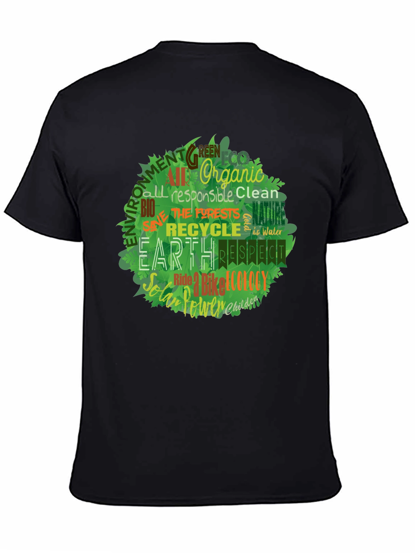 Black Eco Friendly Earth T-Shirt view 4