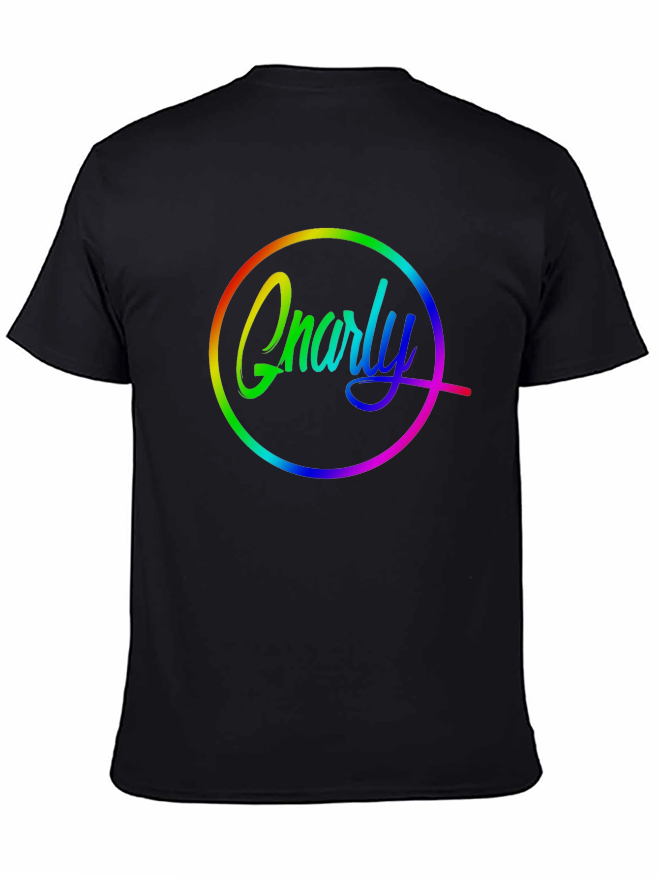 Black Gnarly Rainbow Graphic T-Shirt view 4