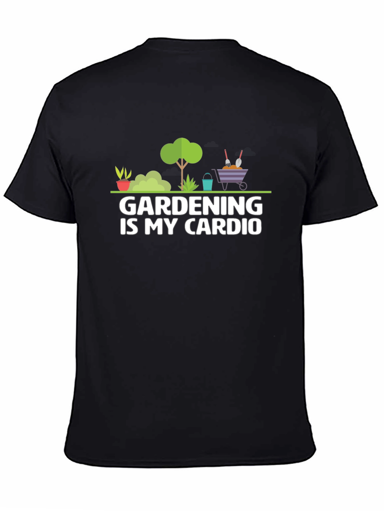 Black Gardening is My Cardio T-Shirt view 4