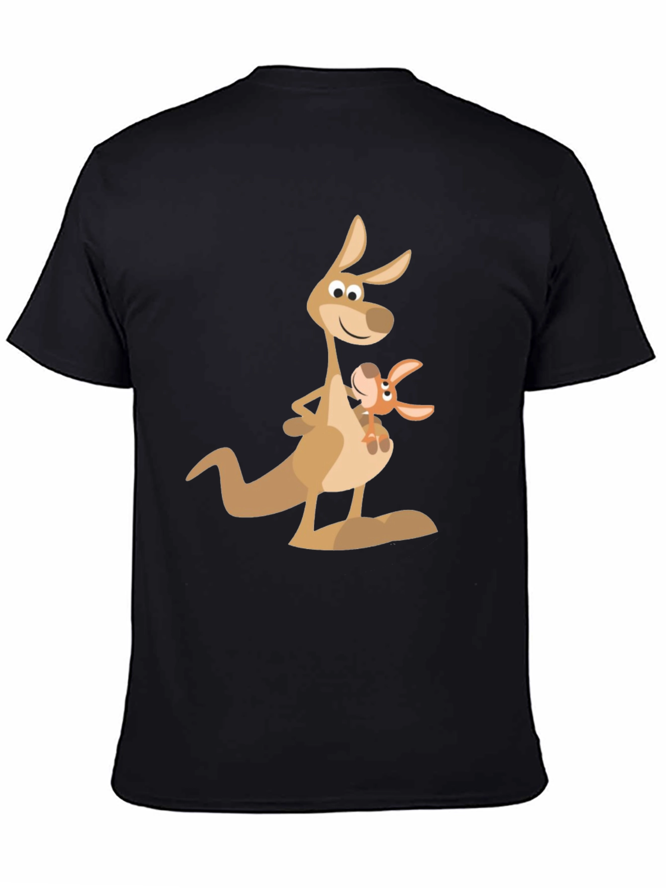 Black Kangaroo Graphic Tee - Casual Black T-Shirt view 4