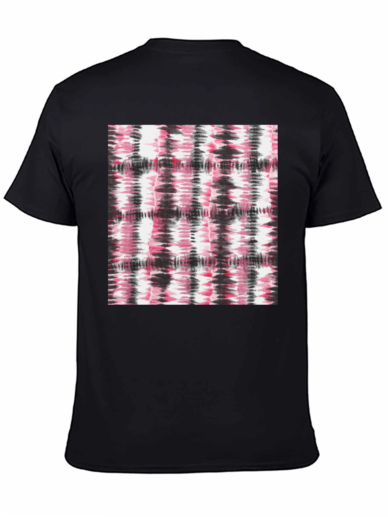 Black Abstract Tie-Dye Graphic Black T-Shirt view 4