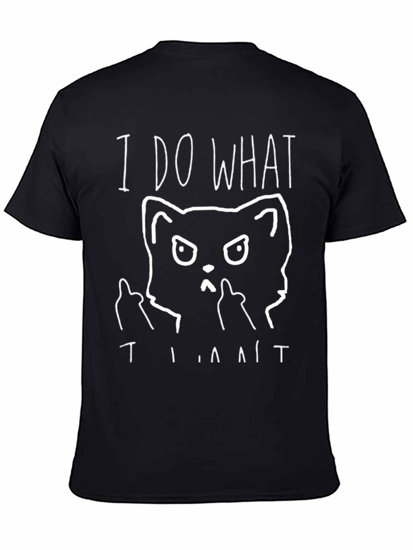 Black I Do What I Want Cat T-Shirt - Funny Graphic Tee view 4