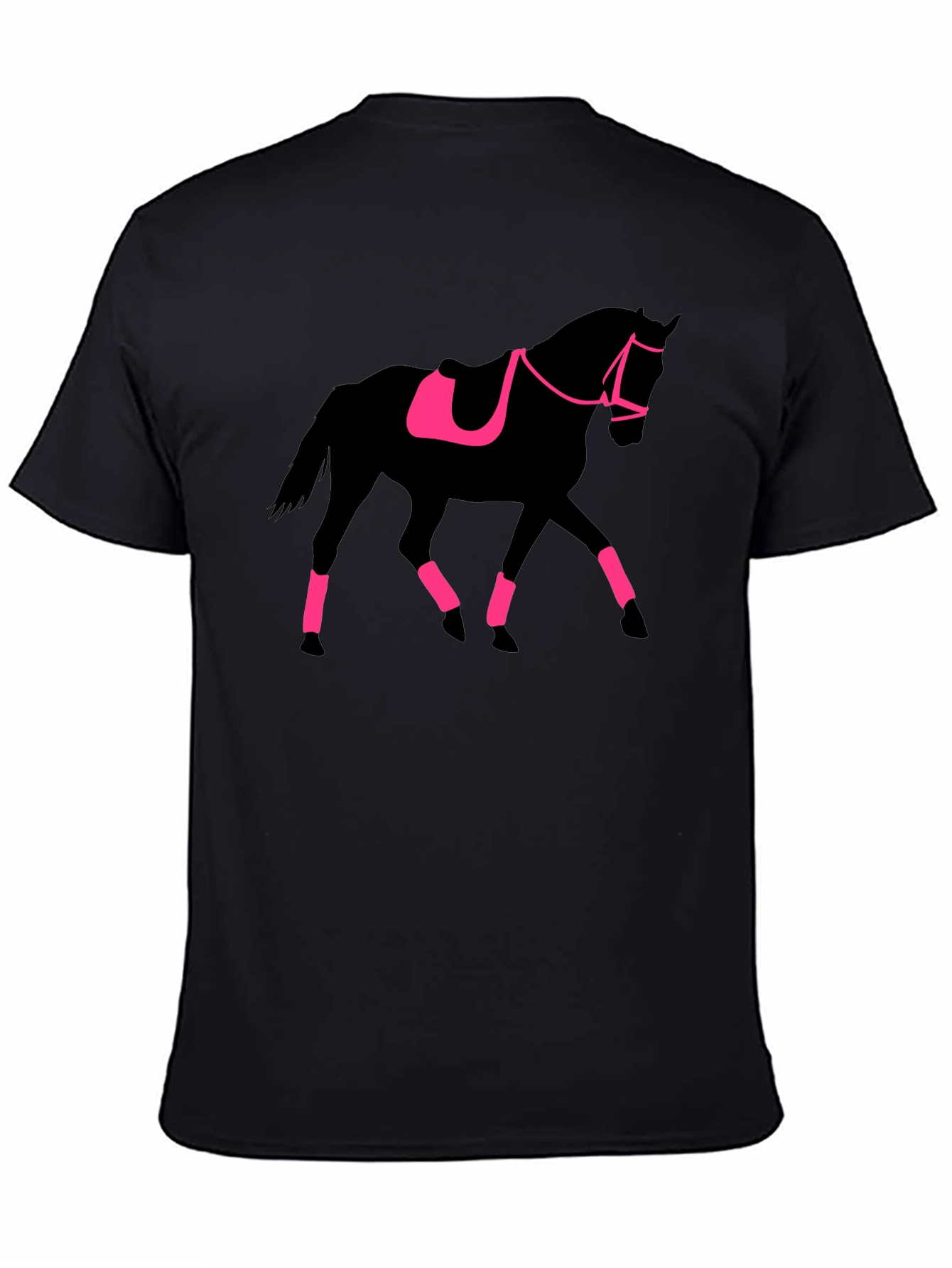 Black Equestrian Horse Silhouette Graphic Tee view 4