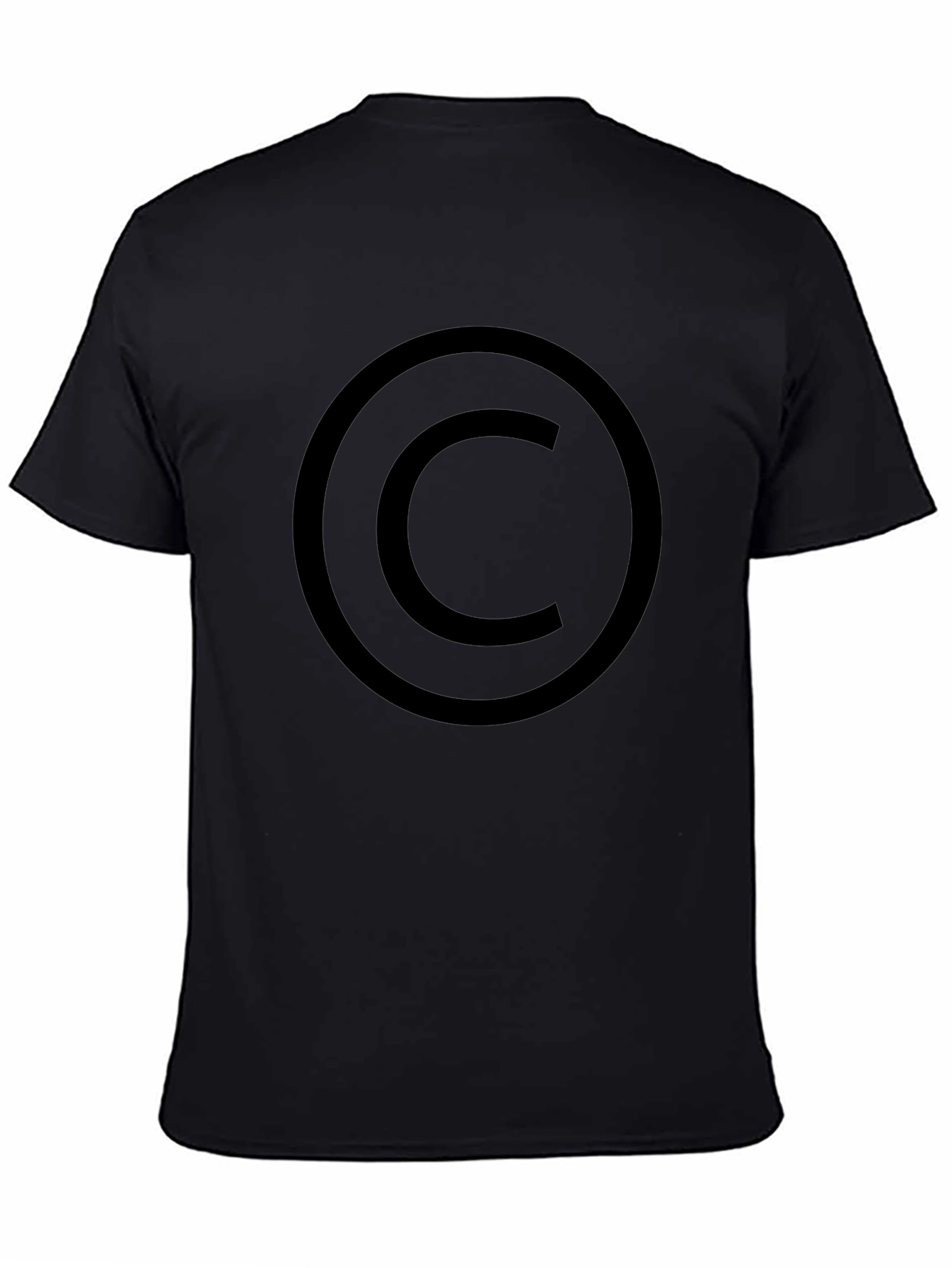 Black Copyright Symbol Black T-Shirt view 4