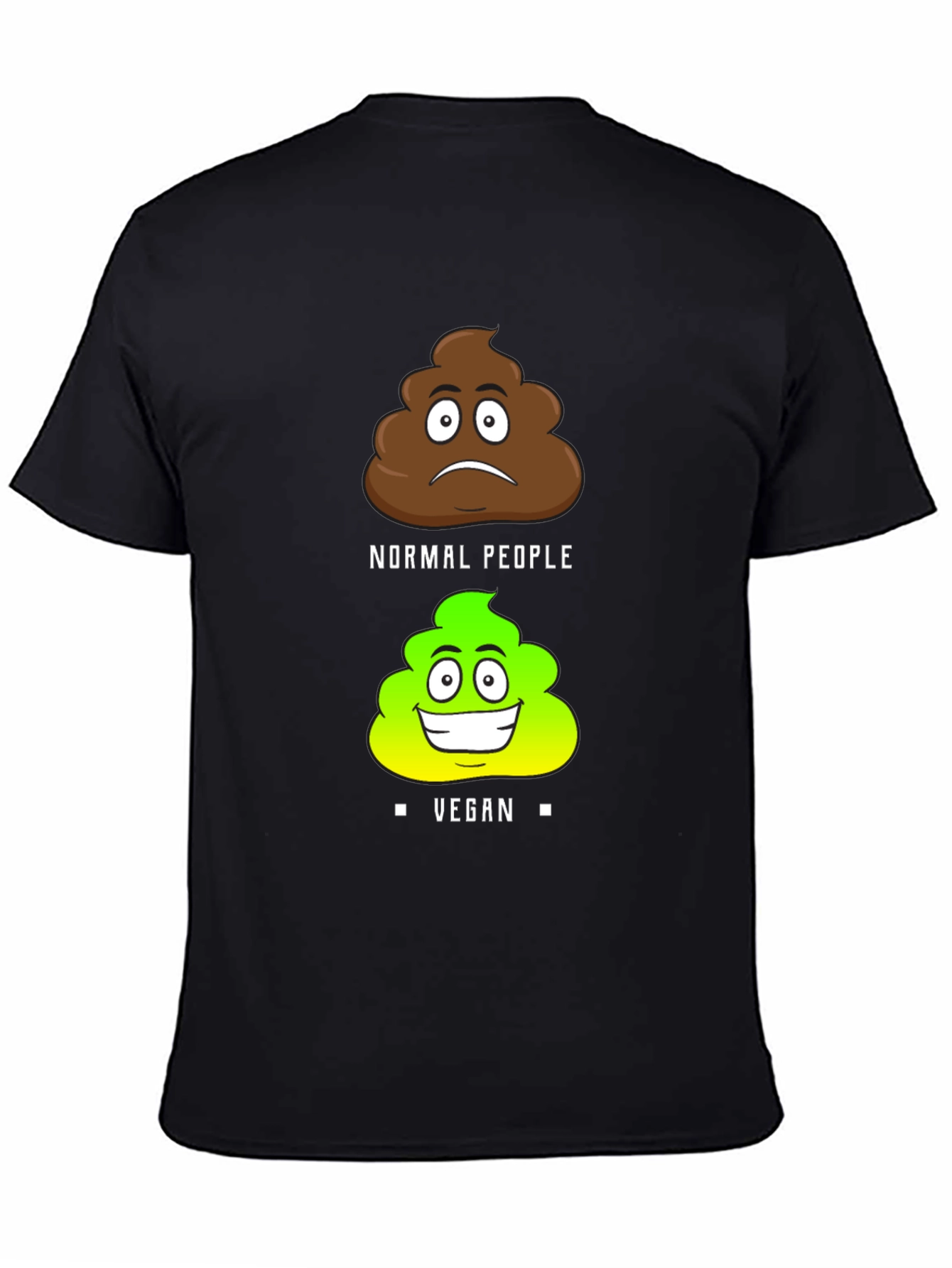 Black Vegan Poop Humor T-Shirt view 4