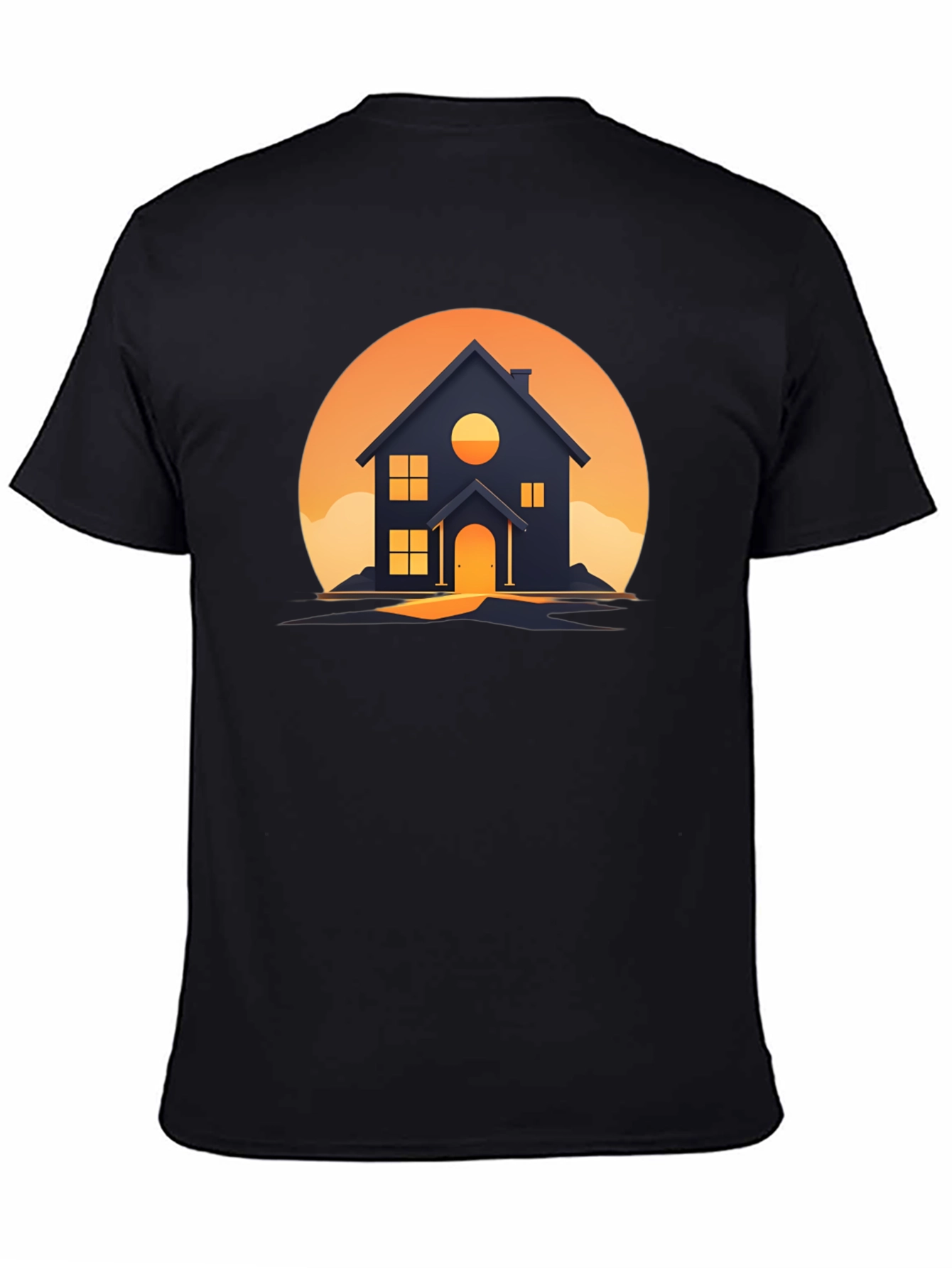 Black Sunset House Graphic Tee - Modern Design view 4