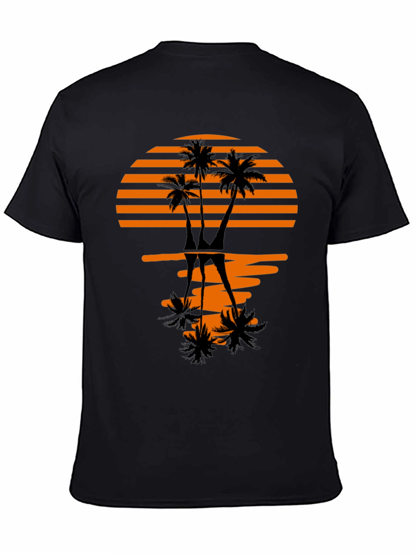 Black Sunset Palm Tree Graphic Tee - Stylish Black T-Shirt view 4