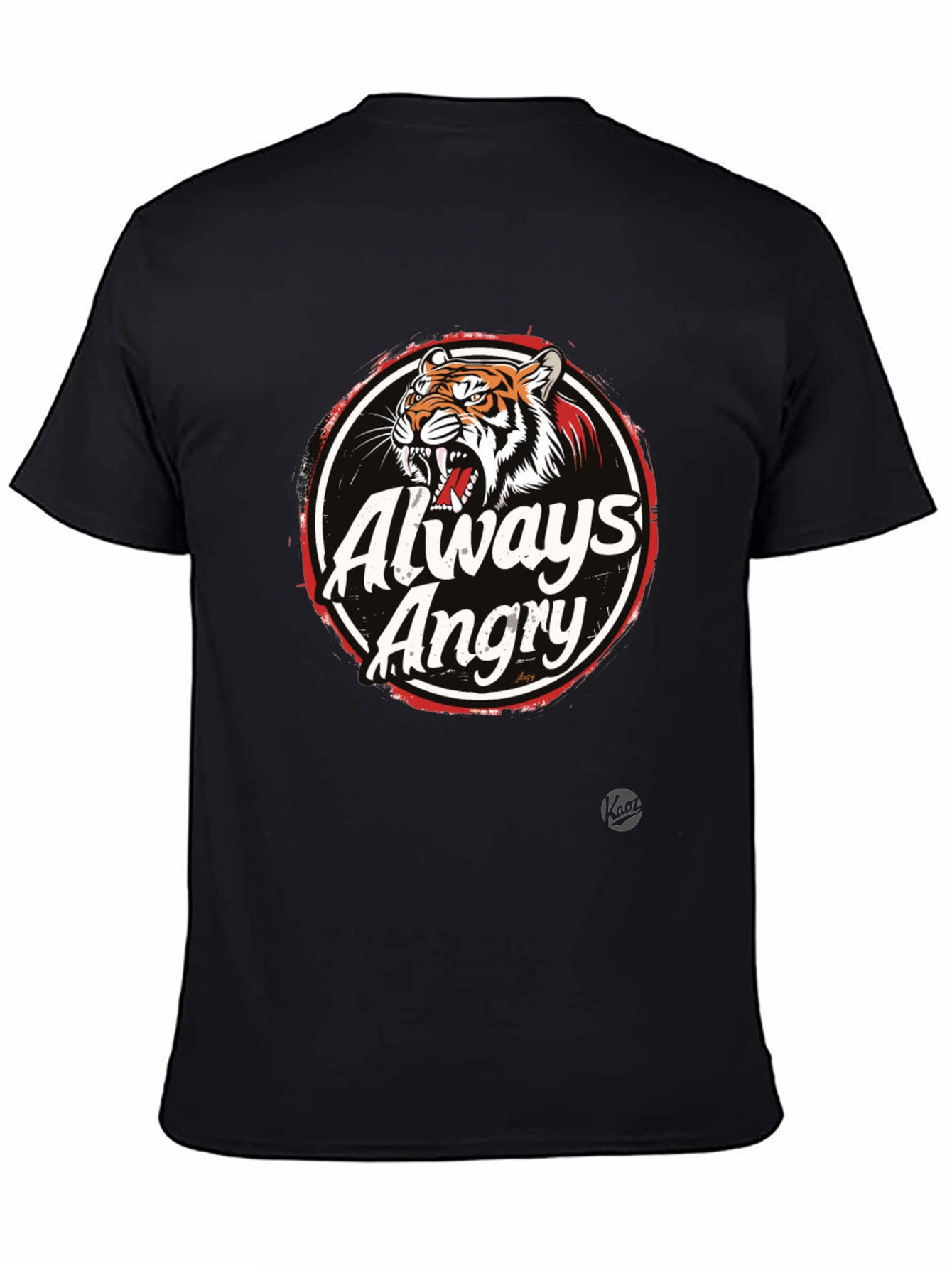 Black Always Angry Graphic T-Shirt - Men's Black Tee view 4