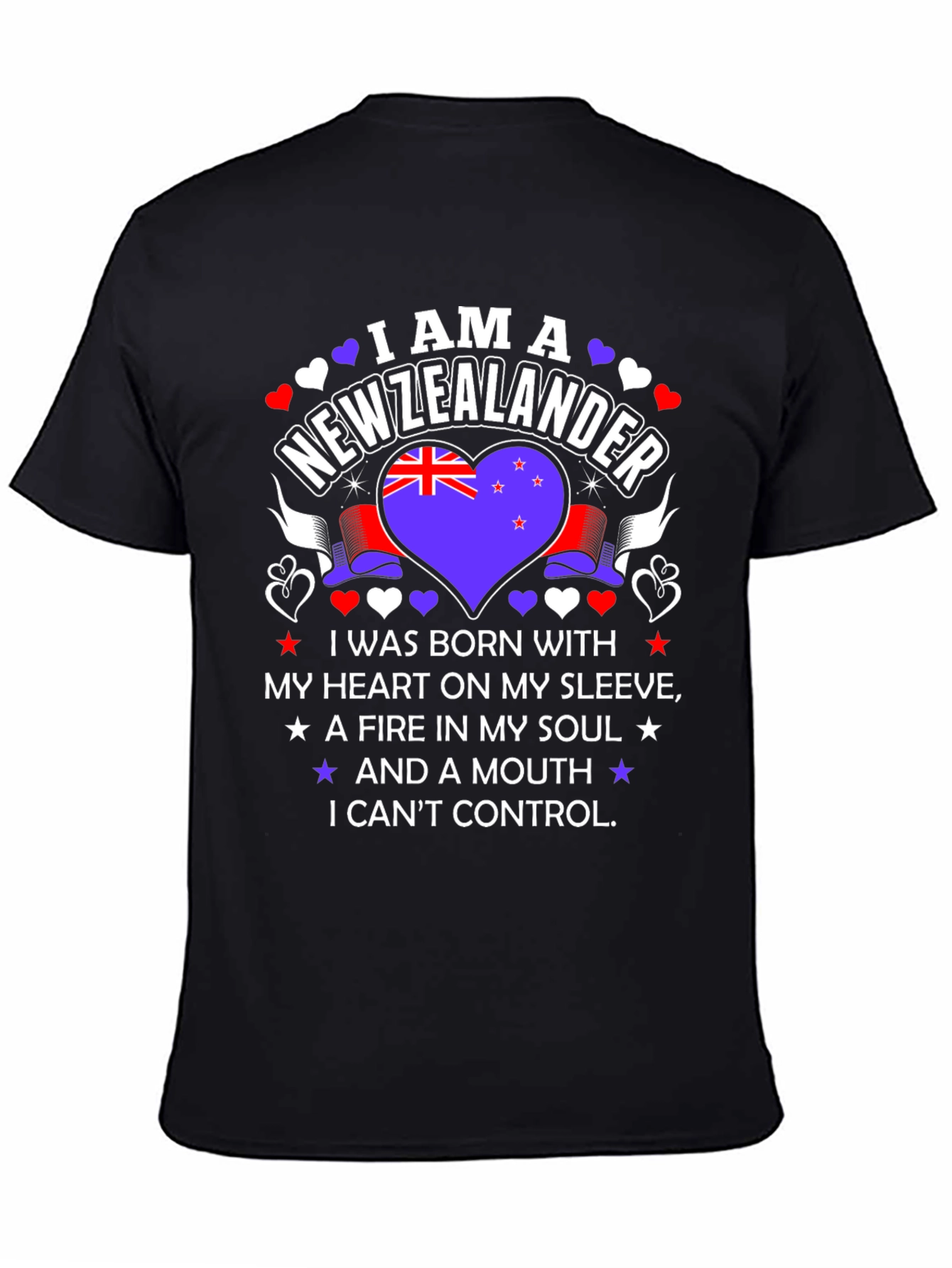 Black New Zealander Pride T-Shirt view 4