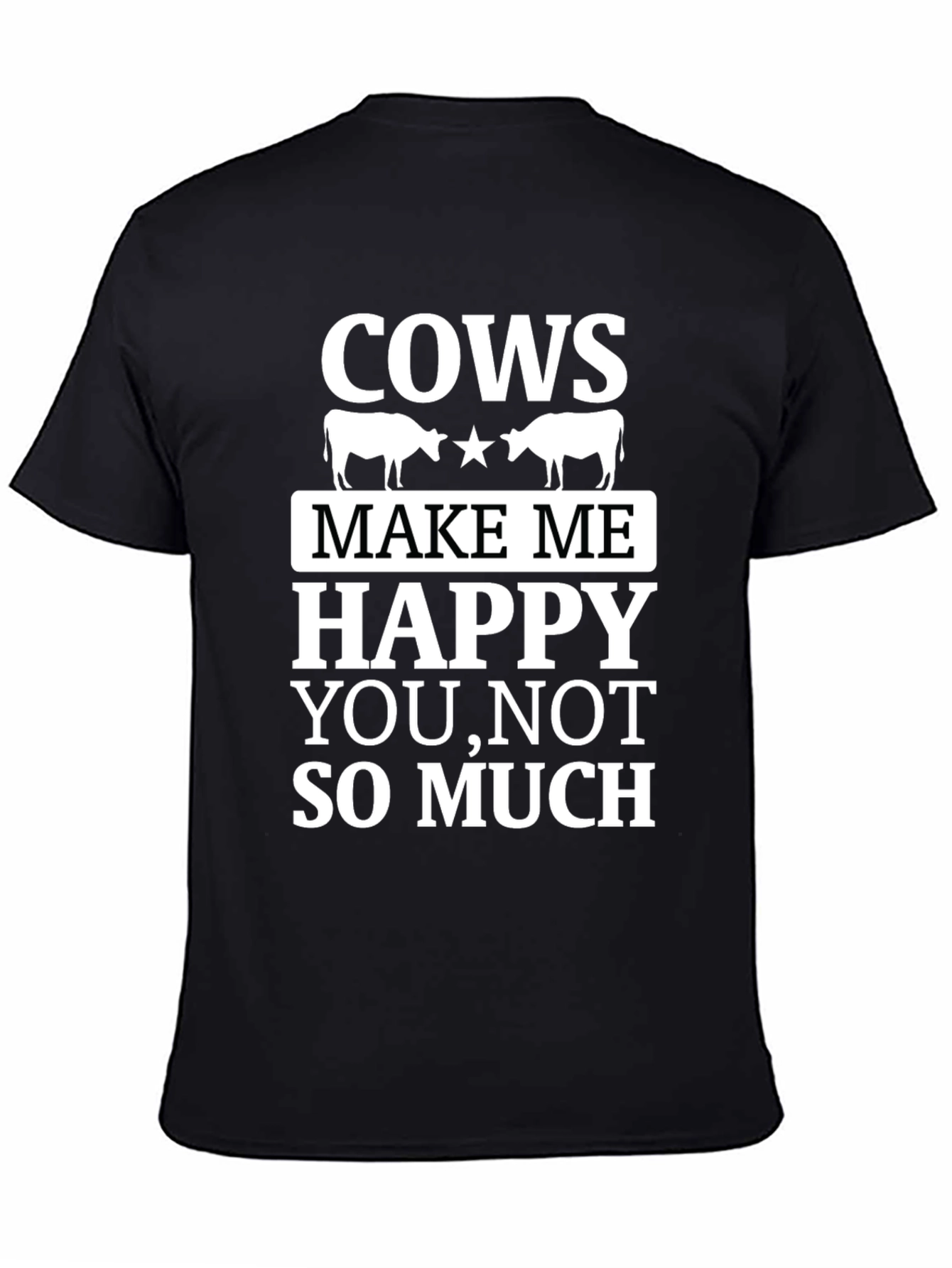 Black Cows Make Me Happy T-Shirt - Funny Novelty Tee view 4