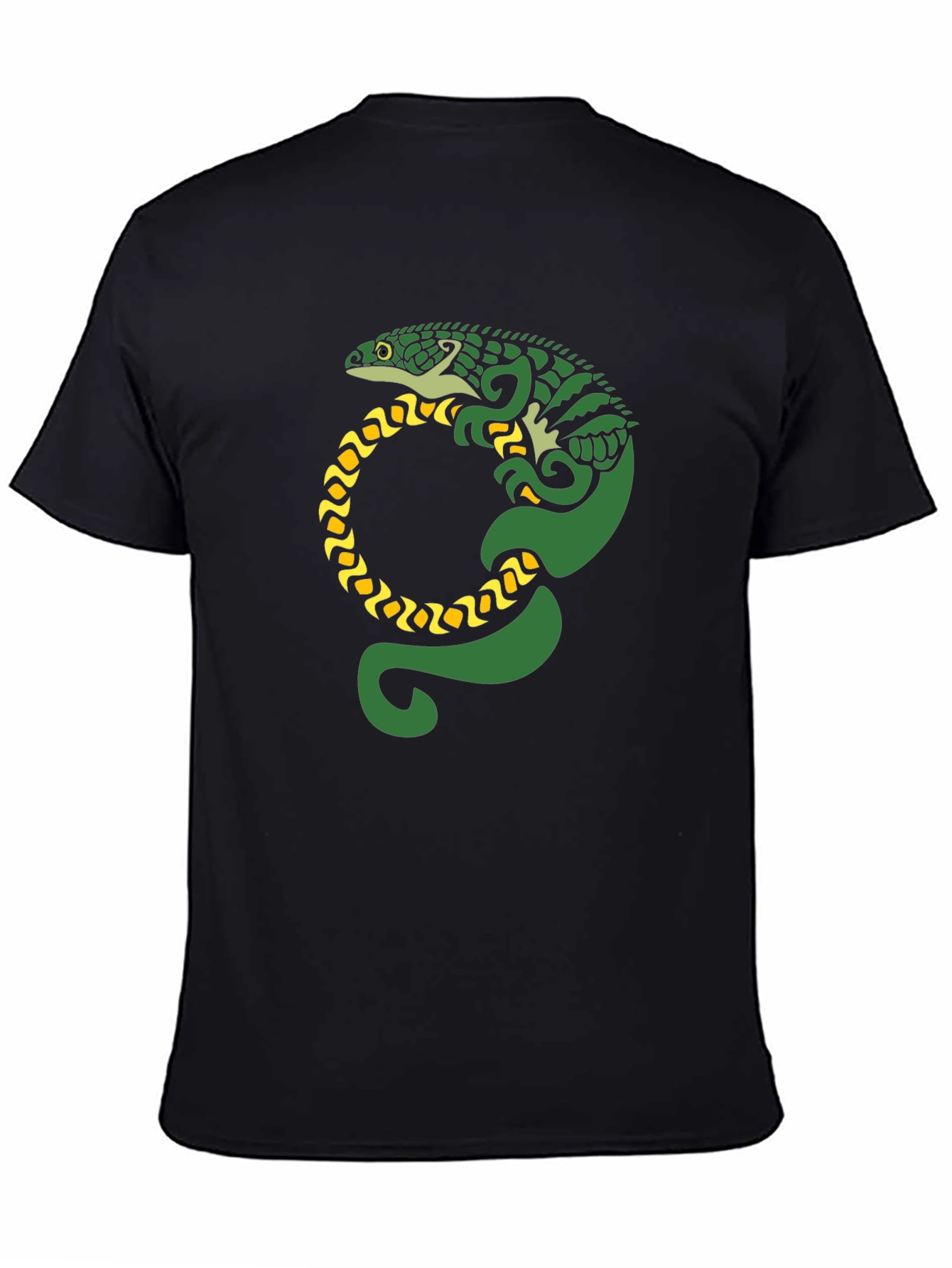 Black Lizard Graphic Tee - Black Cotton T-Shirt view 4