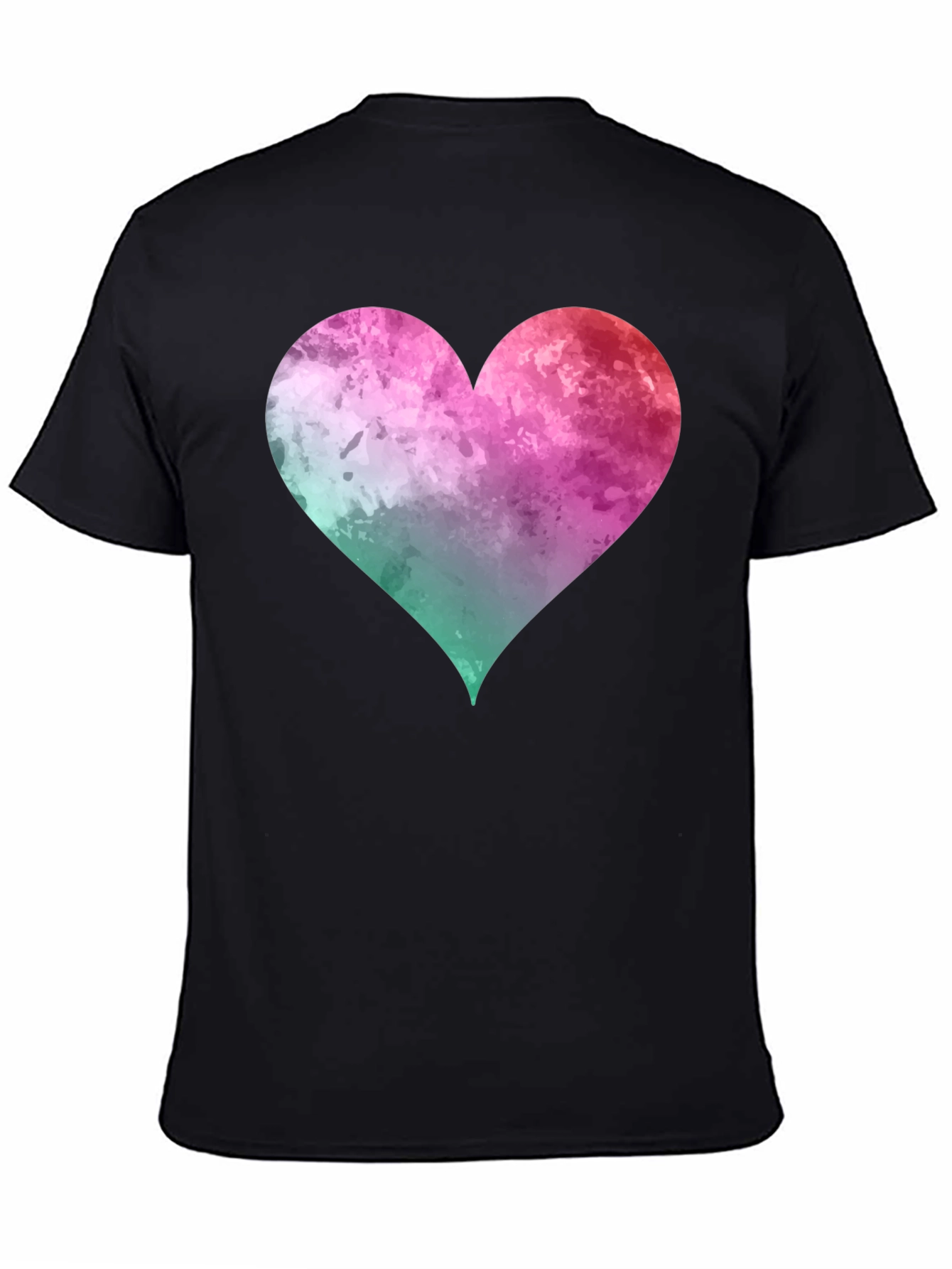 Black Watercolor Heart Graphic T-Shirt - Casual Style view 4