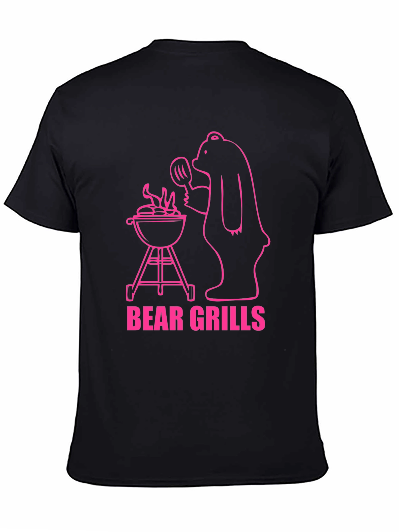 Black Bear Grills Graphic T-Shirt - Funny BBQ Bear view 4