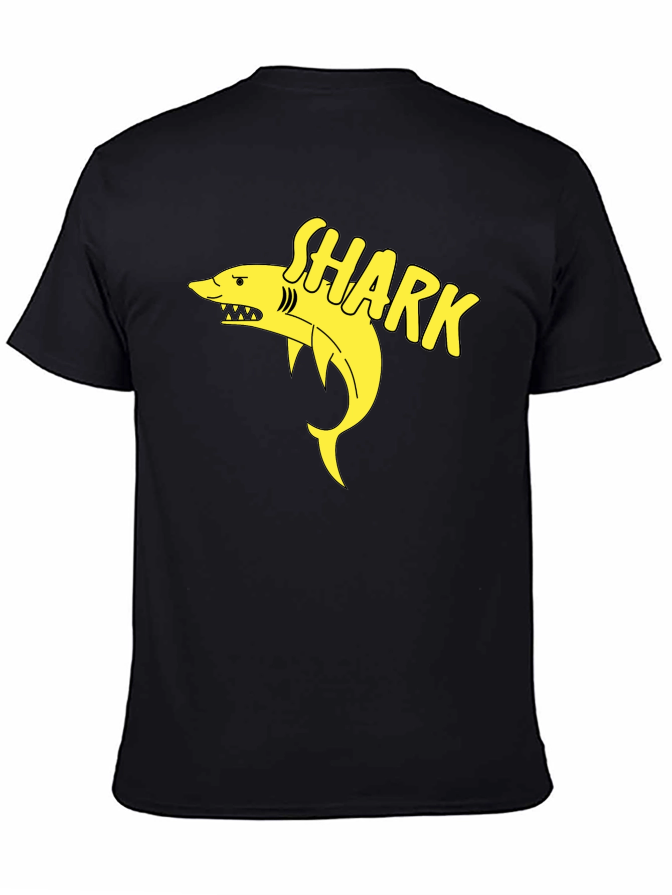 Black Shark Graphic Black T-Shirt - Casual Men's Tee view 4