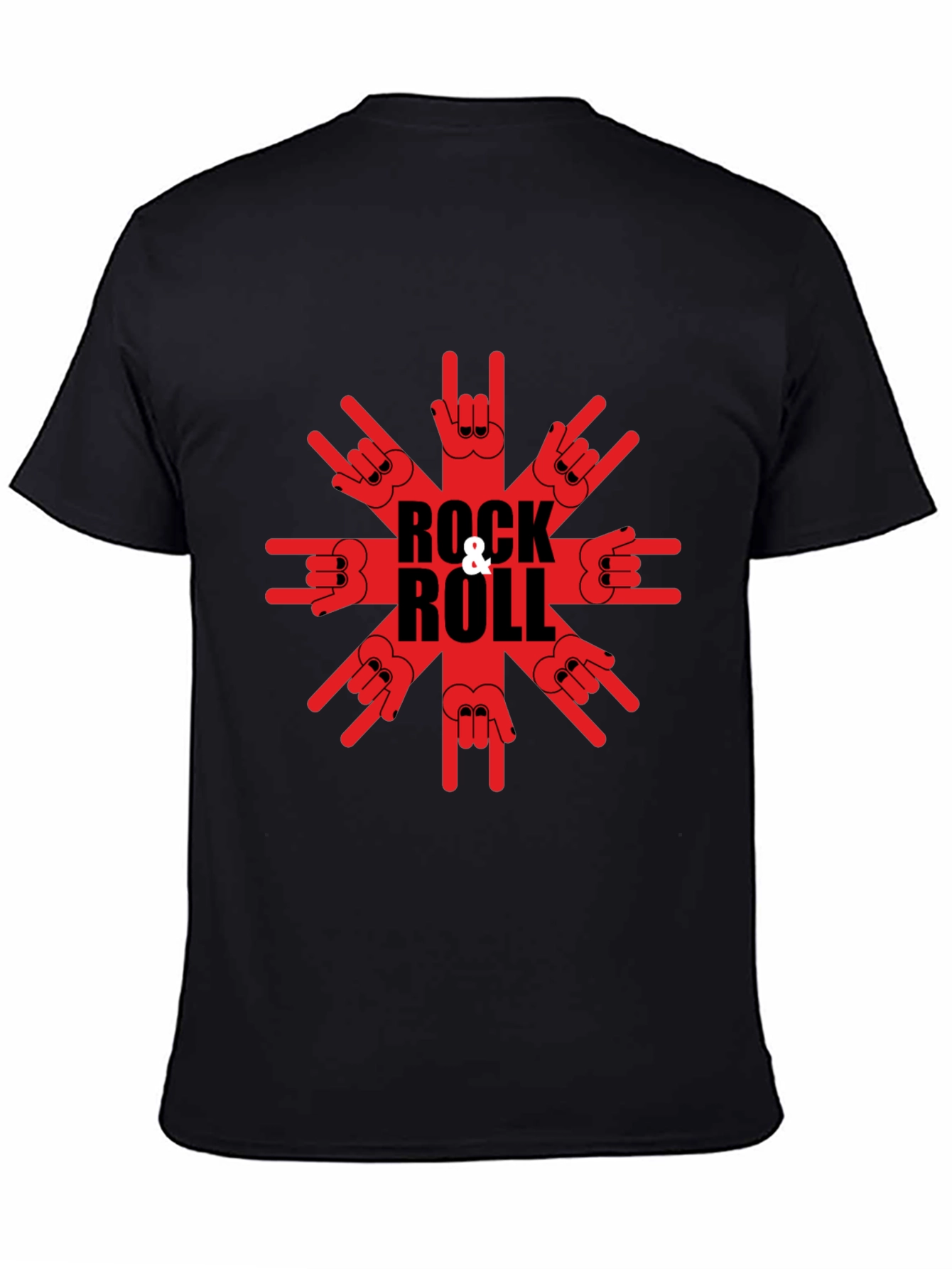 Black Rock & Roll Graphic T-Shirt - Black Tee view 4