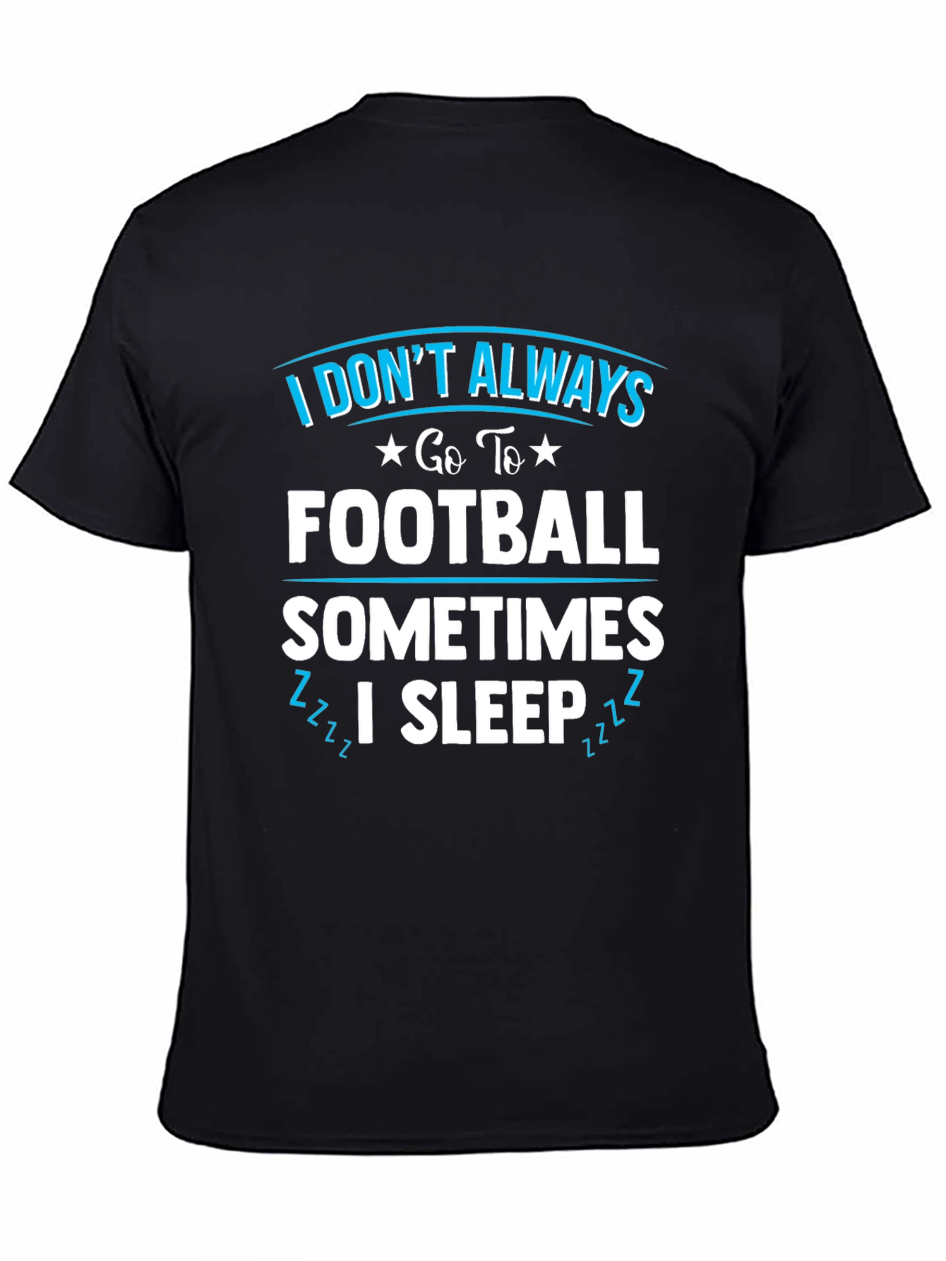 Black Funny Football Sleep T-Shirt view 4