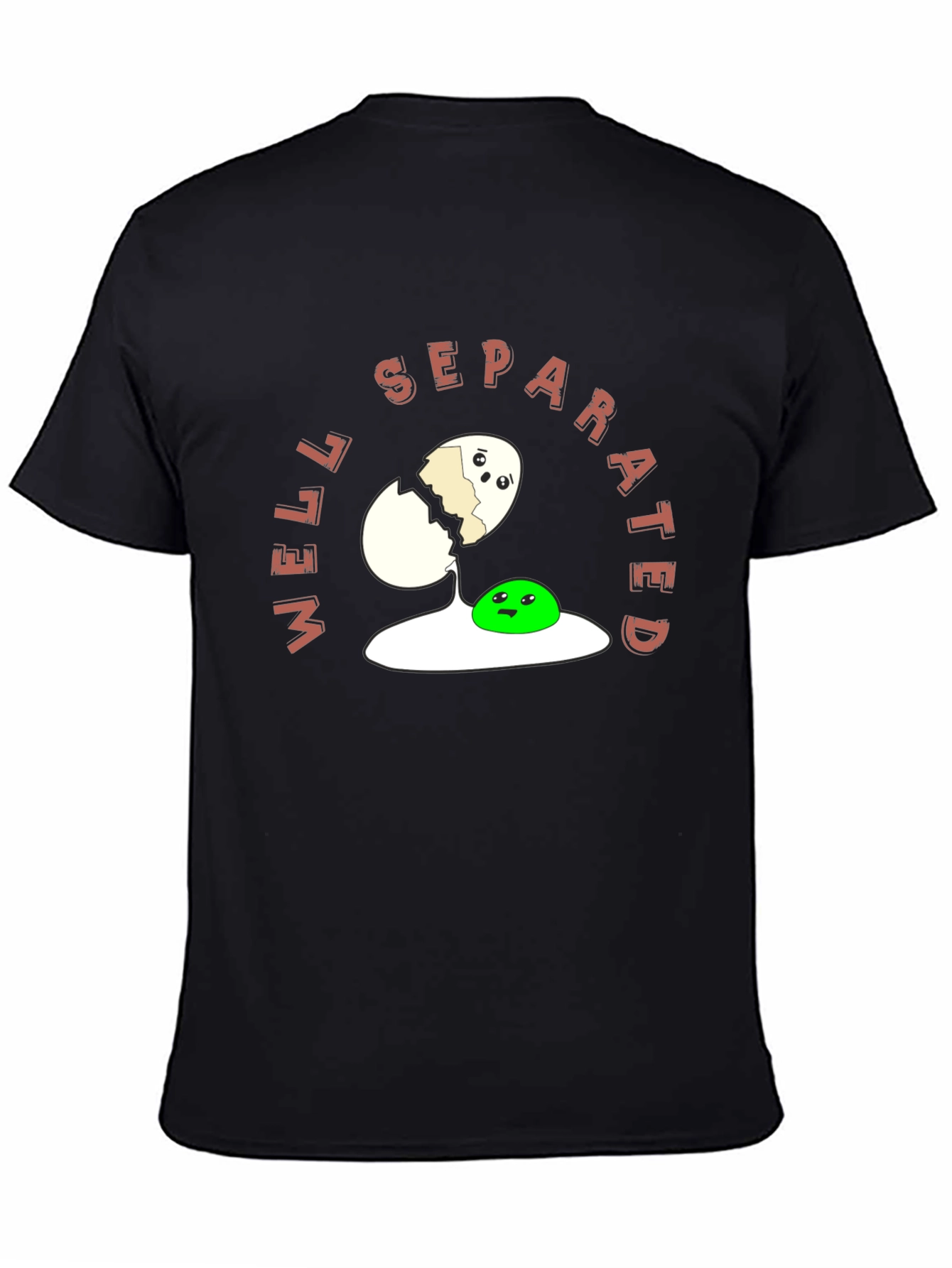 Black Well Separated Funny Egg T-Shirt view 4