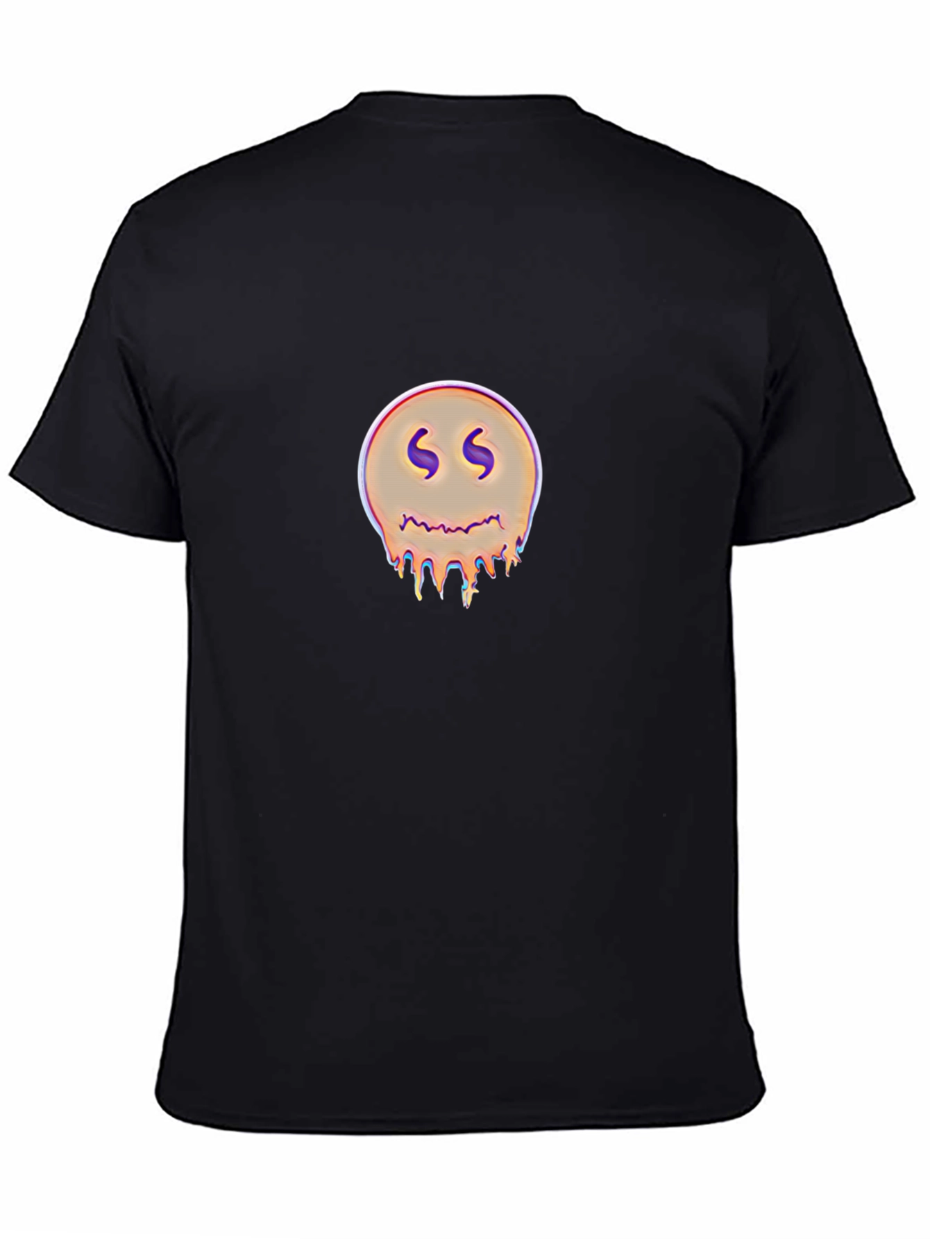 Black Dripping Smiley Graphic Black T-Shirt view 4
