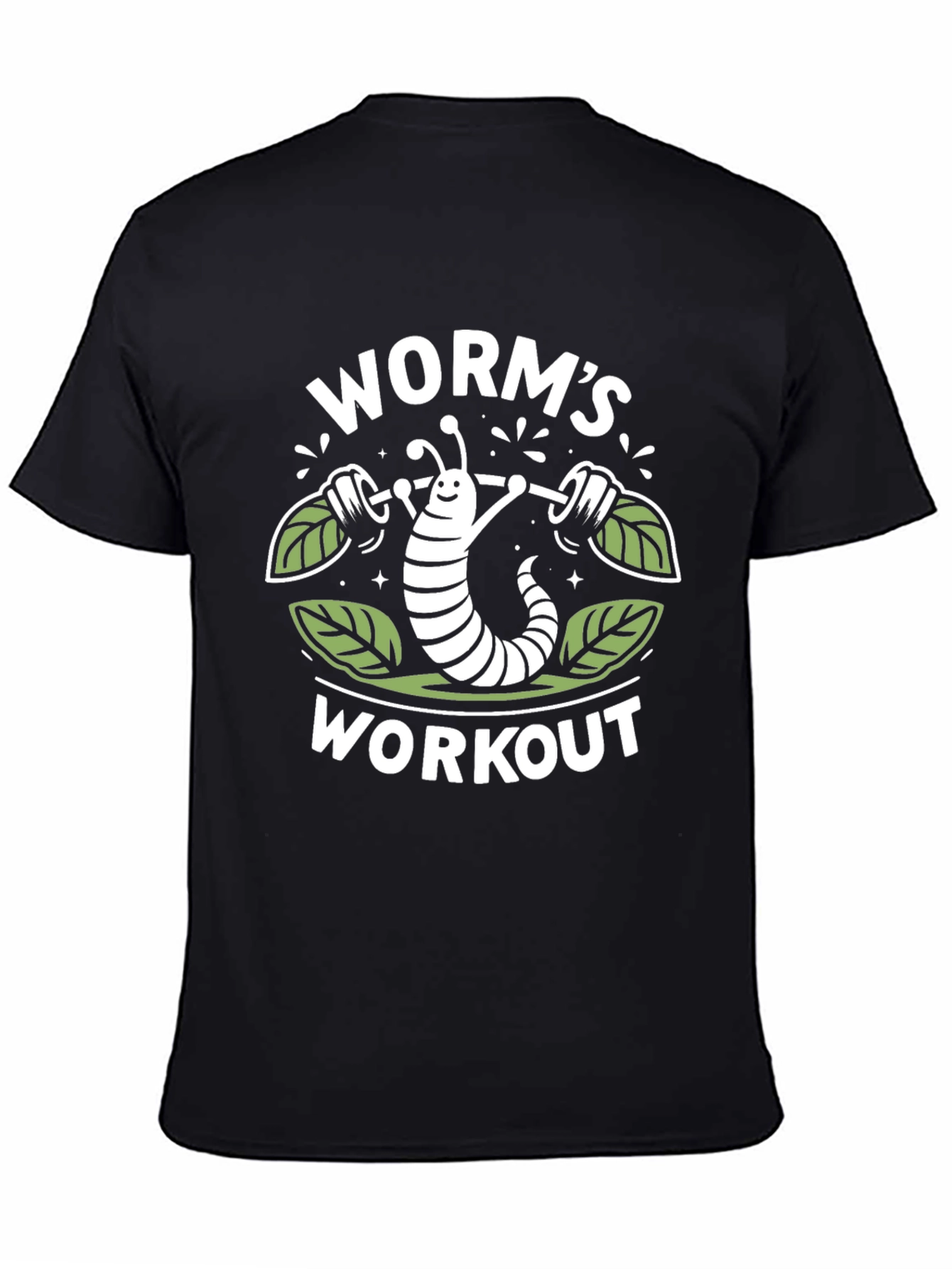Black Worm's Workout T-Shirt - Black Graphic Tee view 4