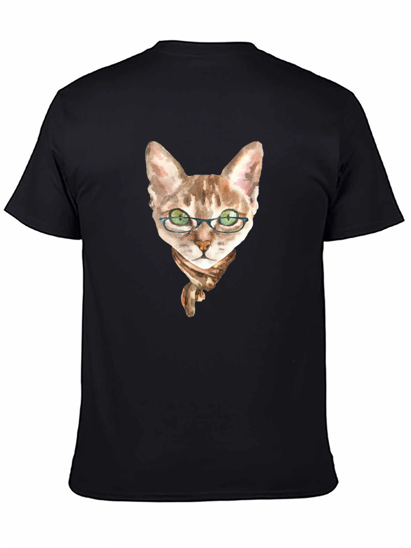 Black Cat with Glasses T-Shirt view 4