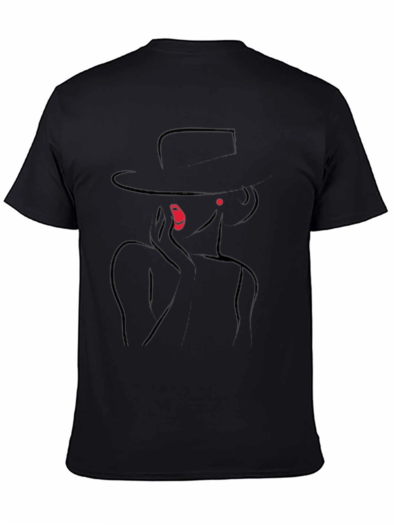 Black Elegant Silhouette Graphic T-Shirt view 4
