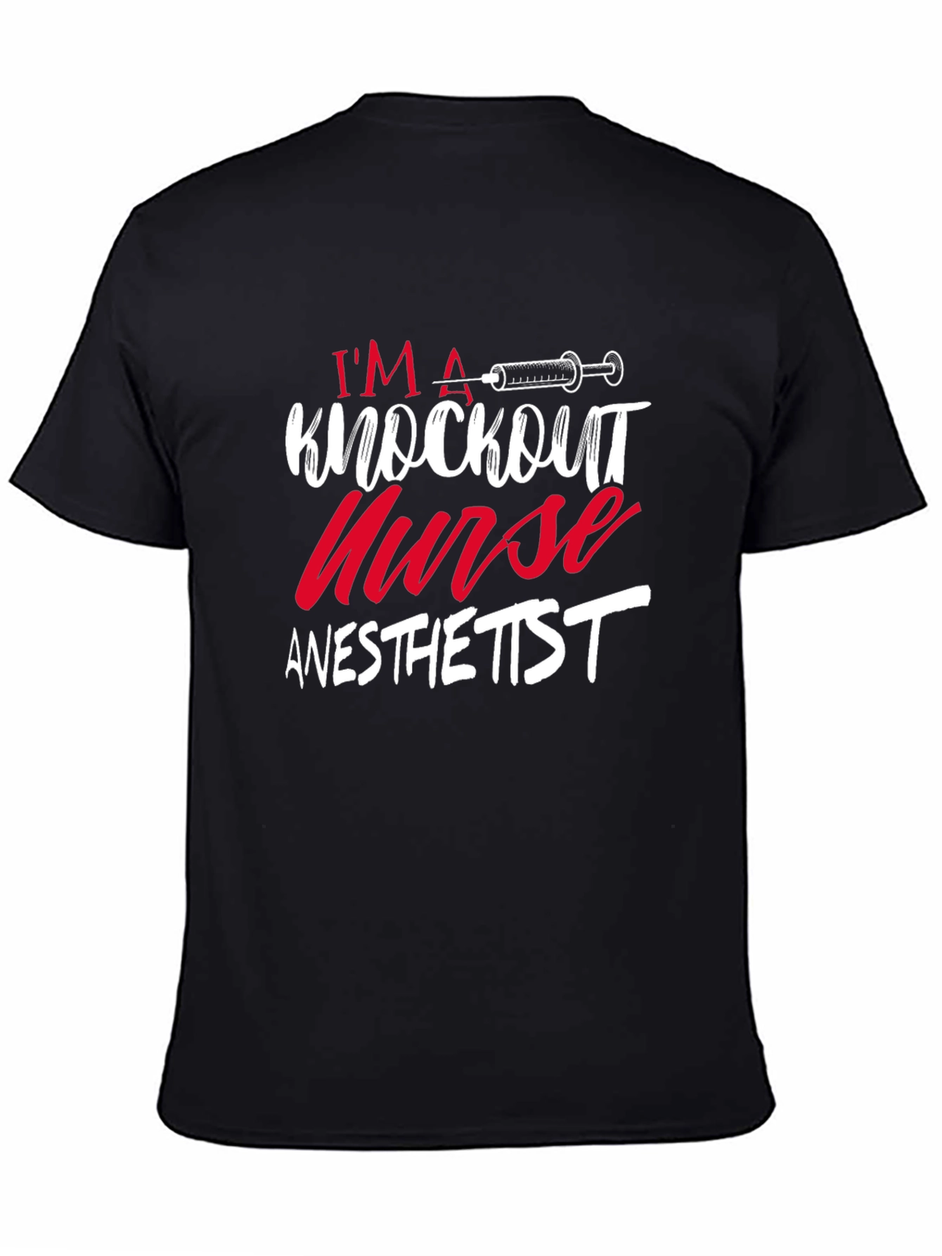 Black Knockout Nurse Anesthetist T-Shirt view 4