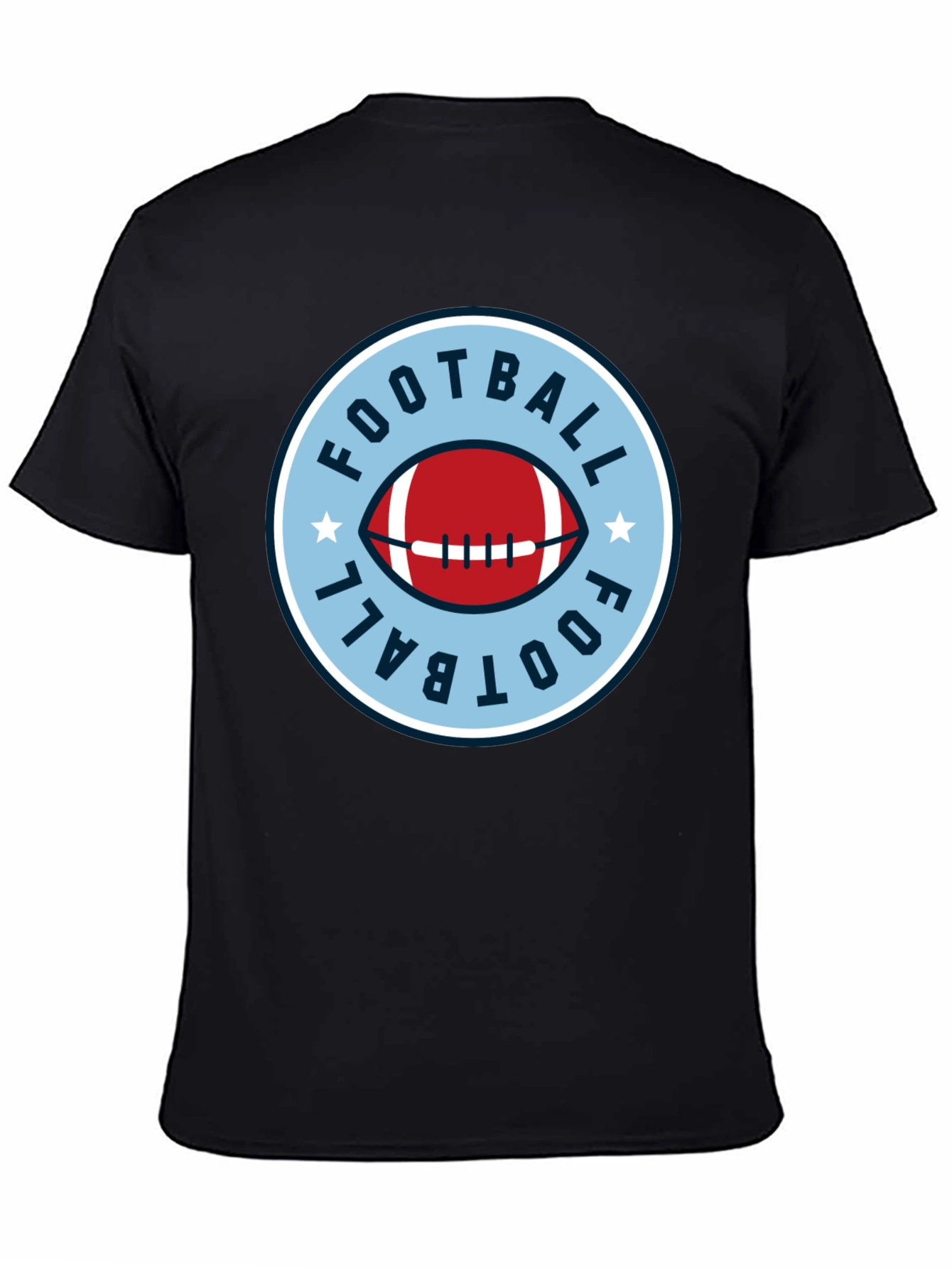 Black Football Graphic Tee - Classic Style view 4