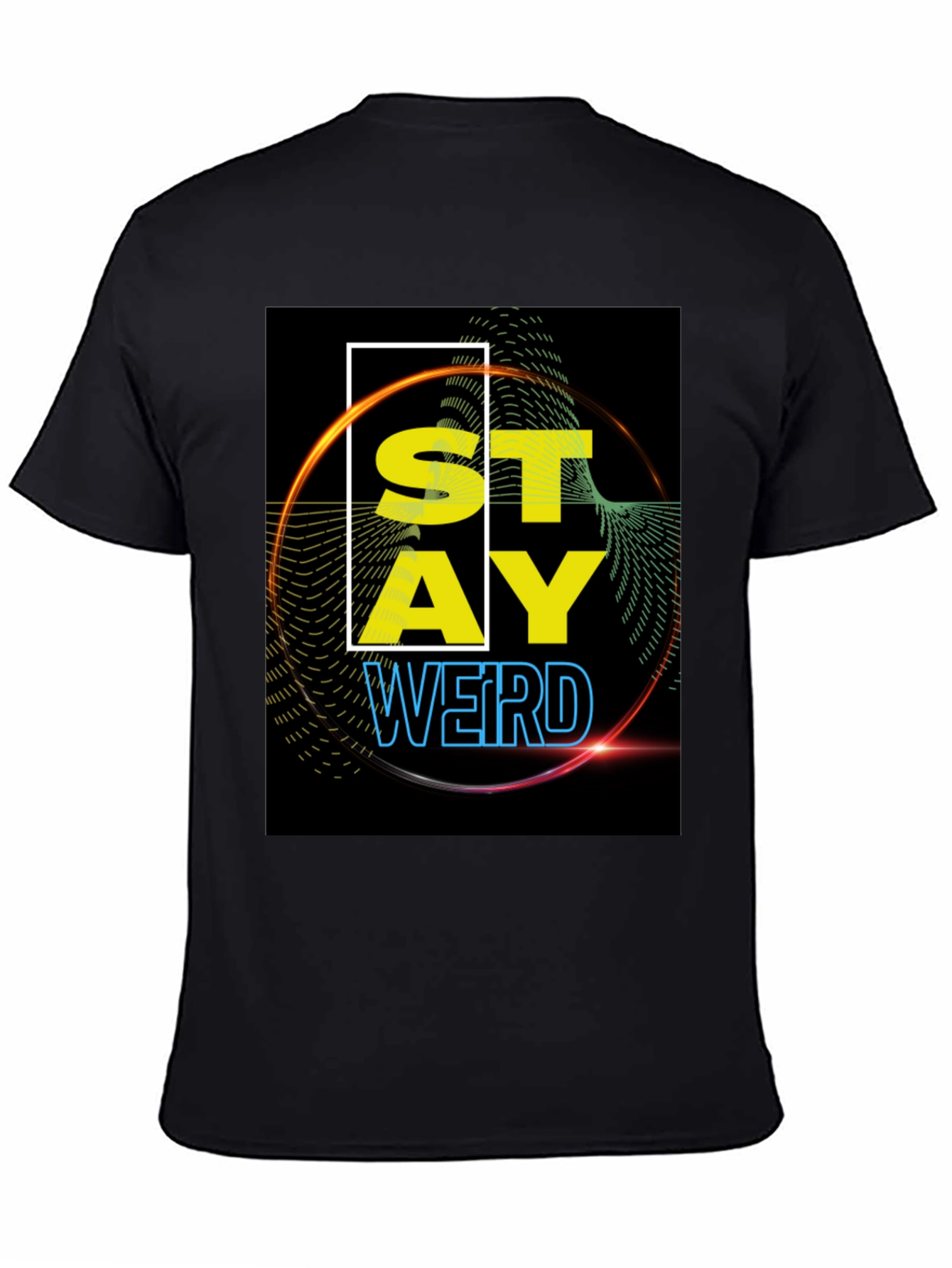 Black Stay Weird Graphic Tee - Black view 4